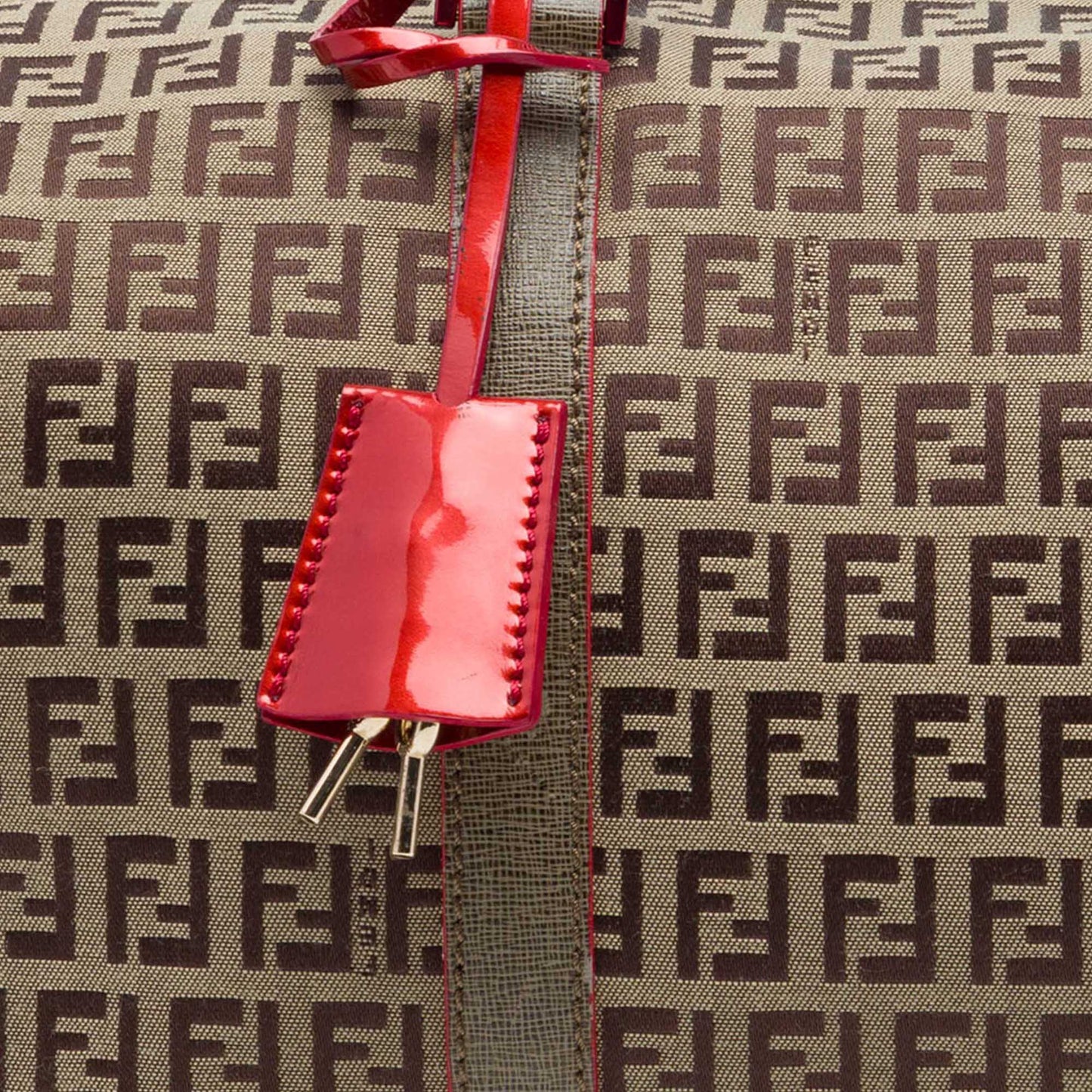 Fendi Zucchino Canvas Forever Bauletto Boston Bag