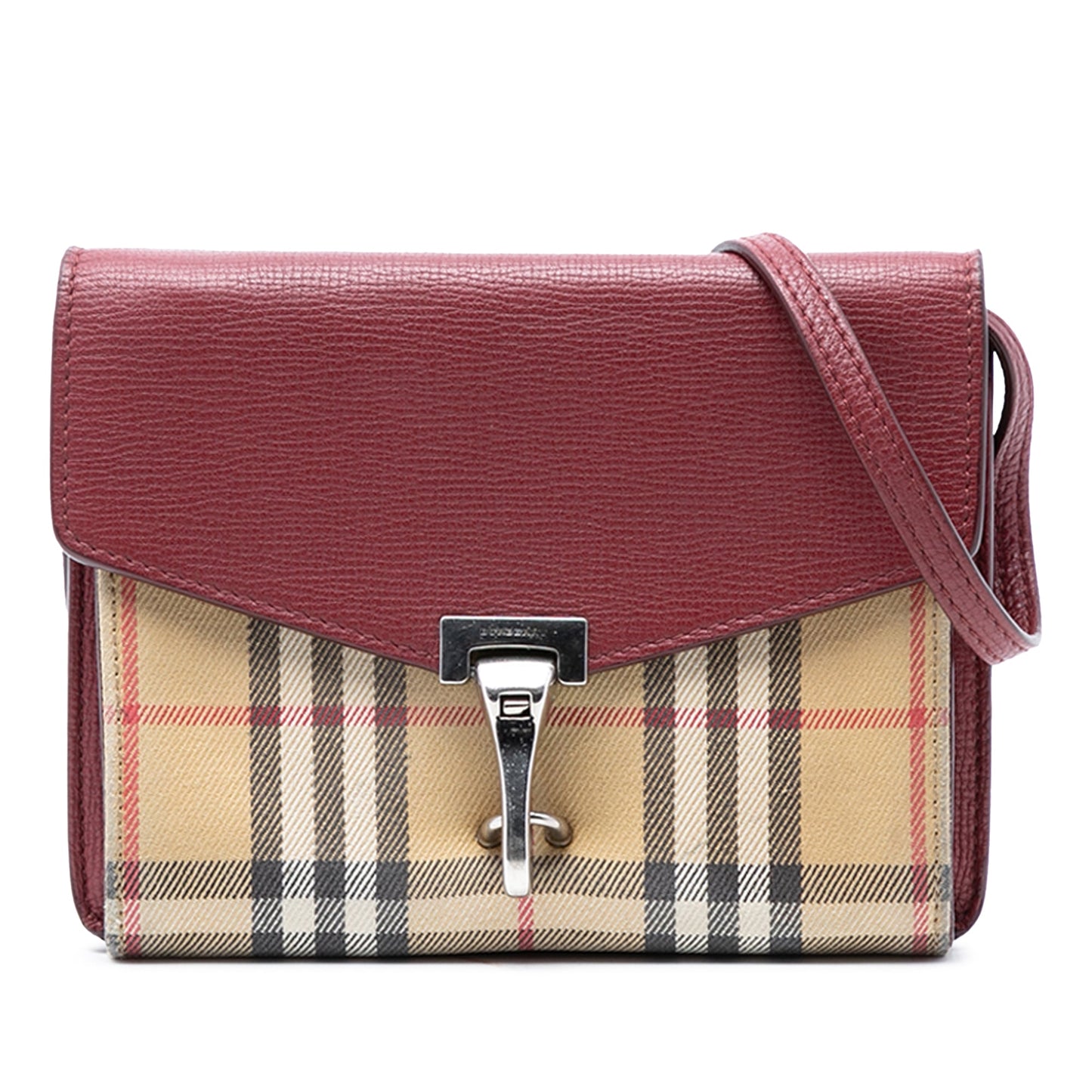 Burberry Small Leather and House Check Canvas Derby Macken Crossbody