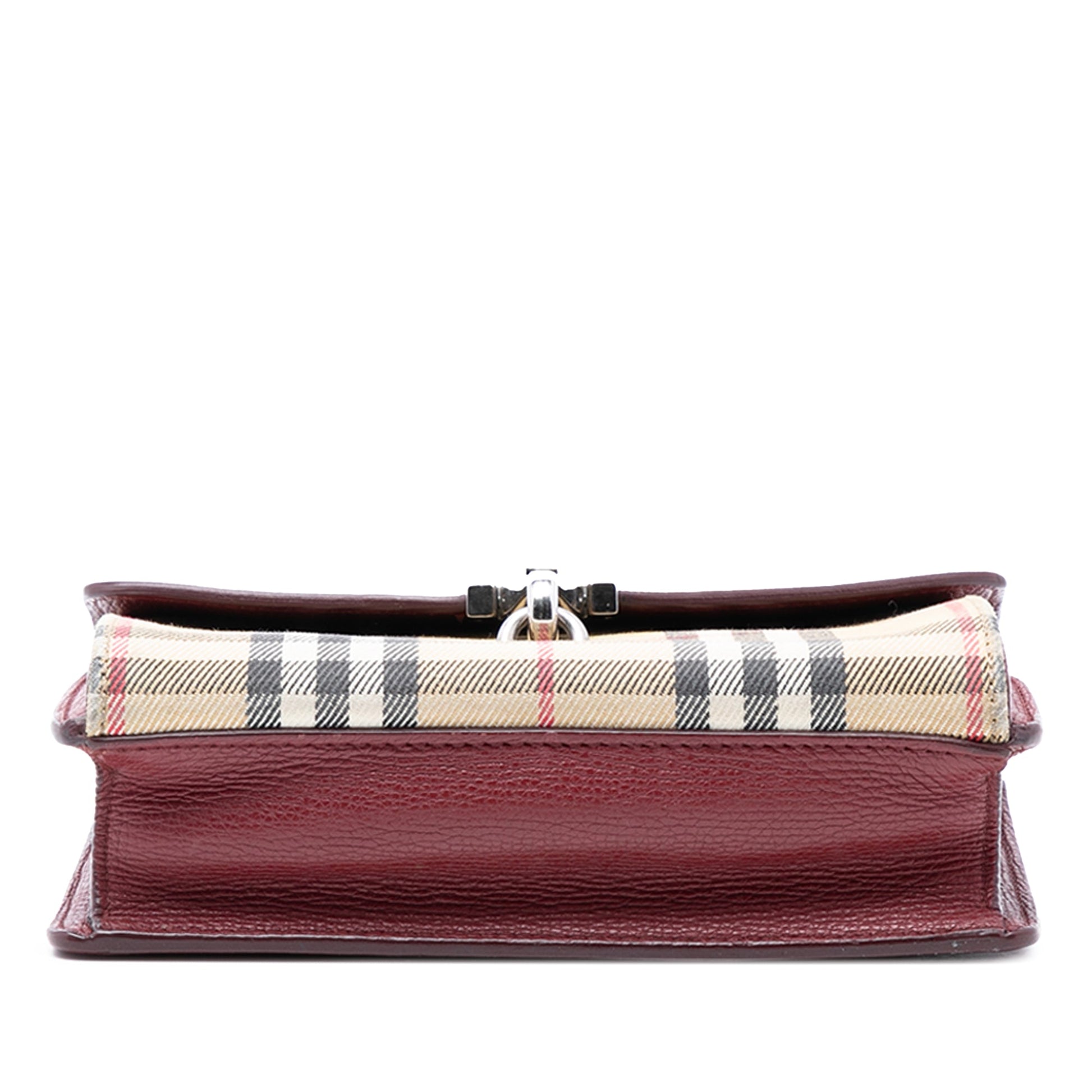 Burberry Small Leather and House Check Canvas Derby Macken Crossbody