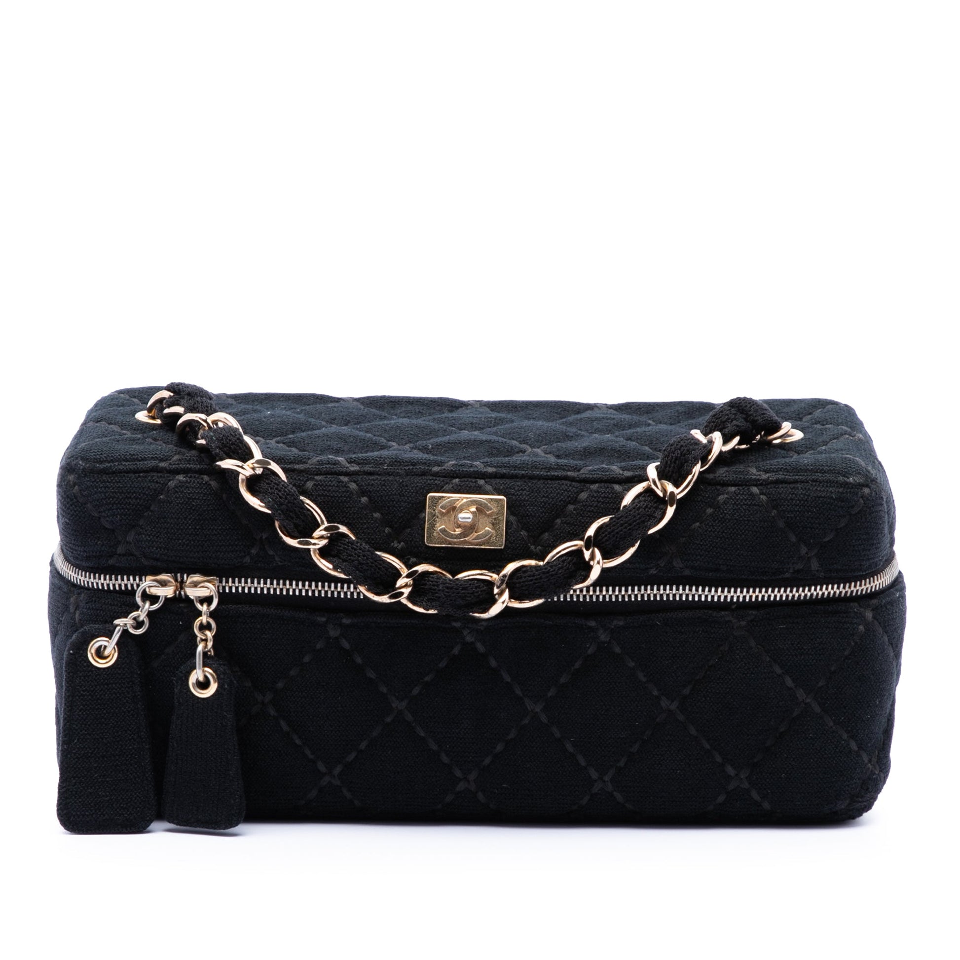 Chanel CC Quilted Jersey Wild Stitch Vanity Bag