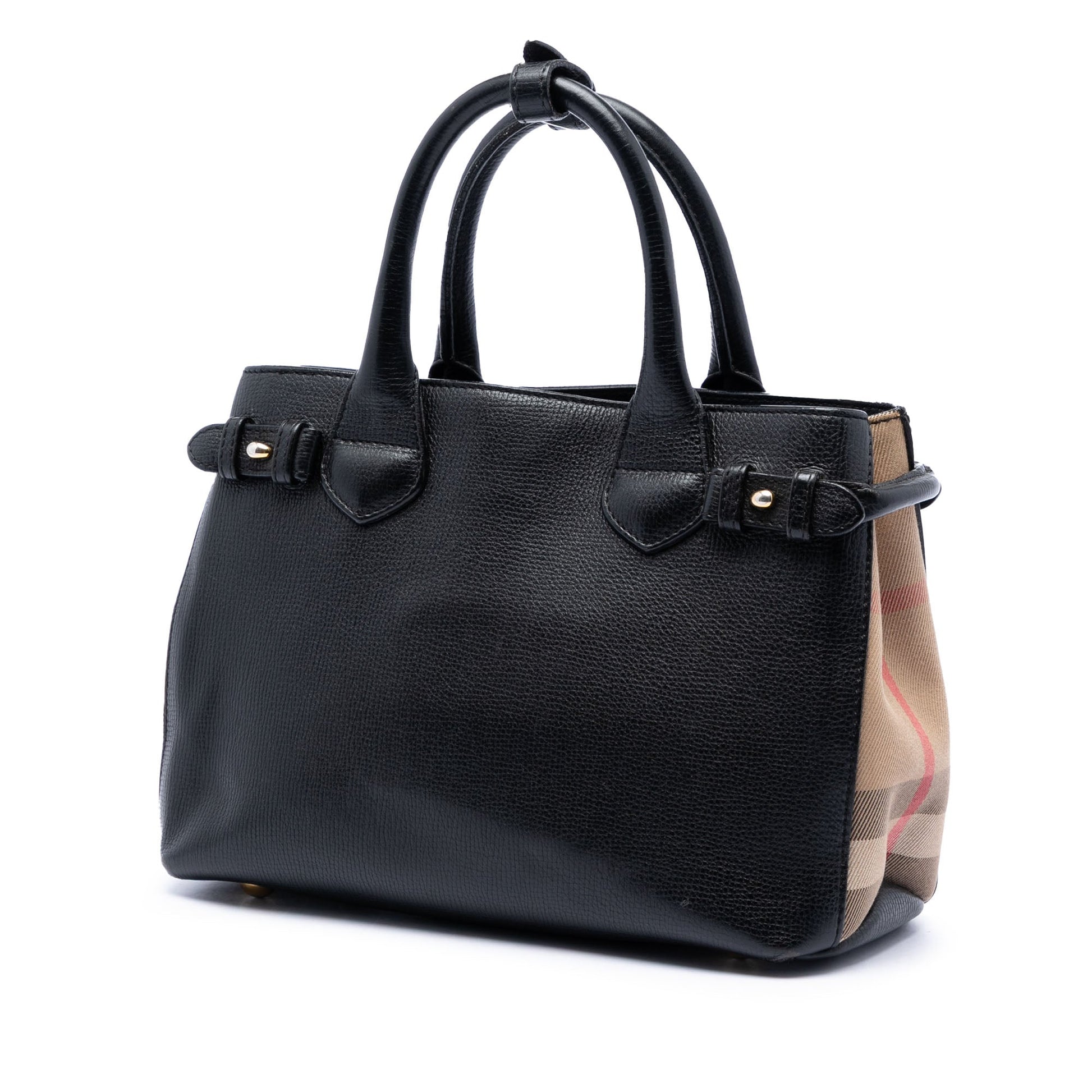 Burberry Small House Check and Leather Banner Satchel