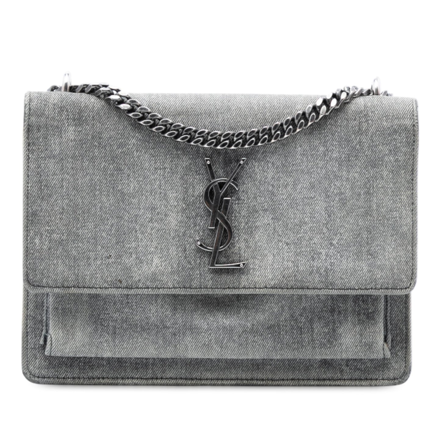 Saint Laurent Medium Denim Monogram Sunset Crossbody