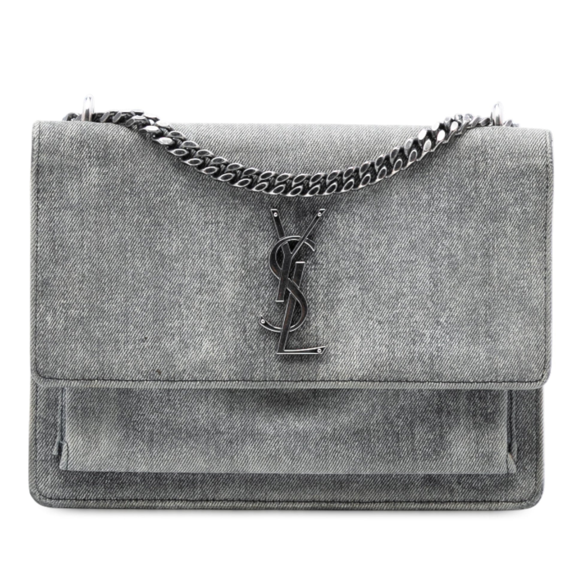 Saint Laurent Medium Denim Monogram Sunset Crossbody