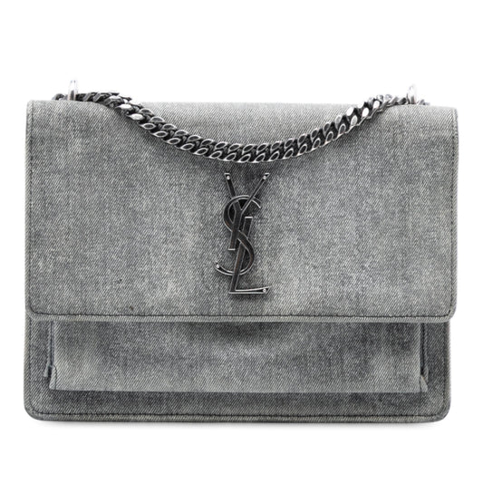 Saint Laurent Medium Denim Monogram Sunset Crossbody