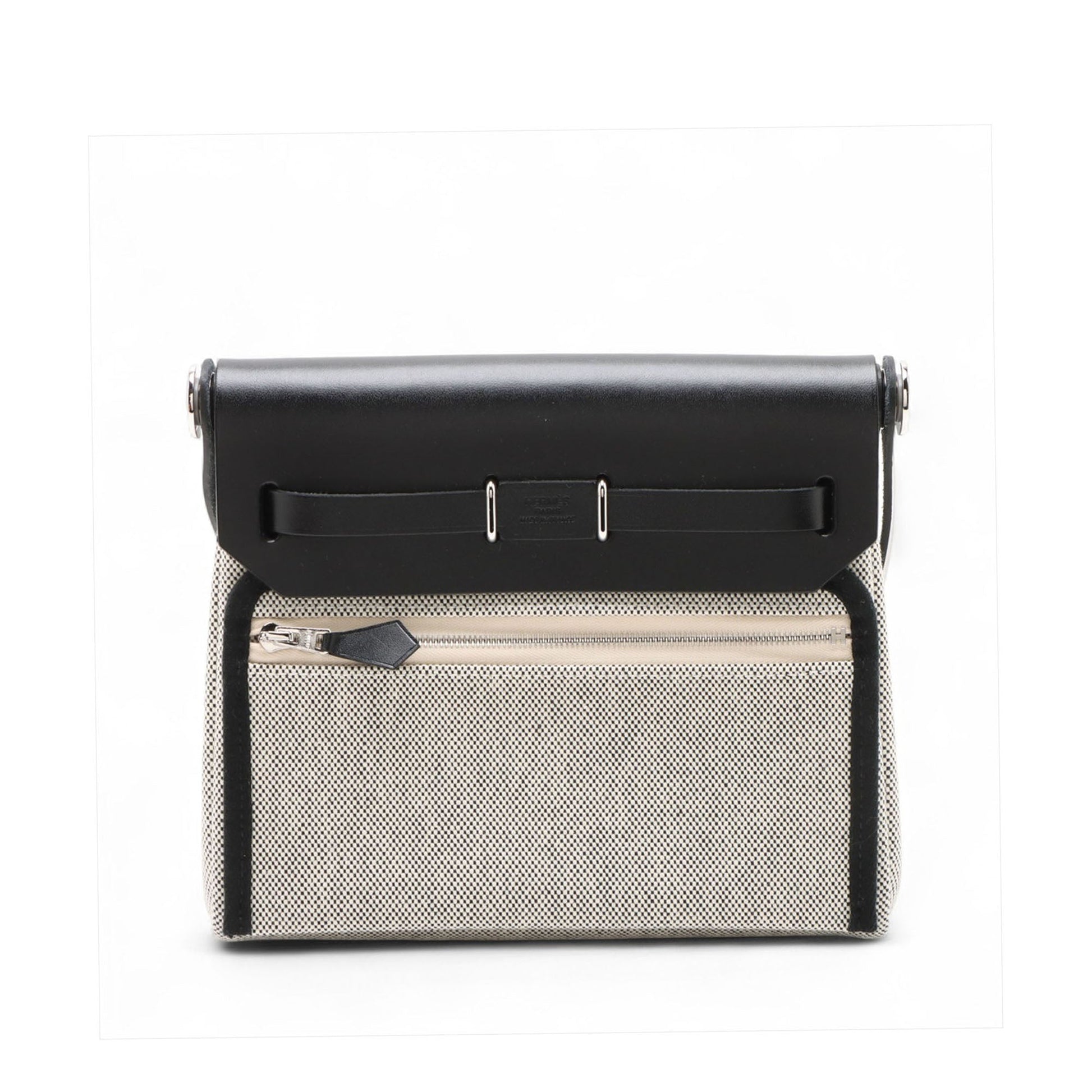 Hermès Military Toile and Vache Hunter Herbag Zip 20