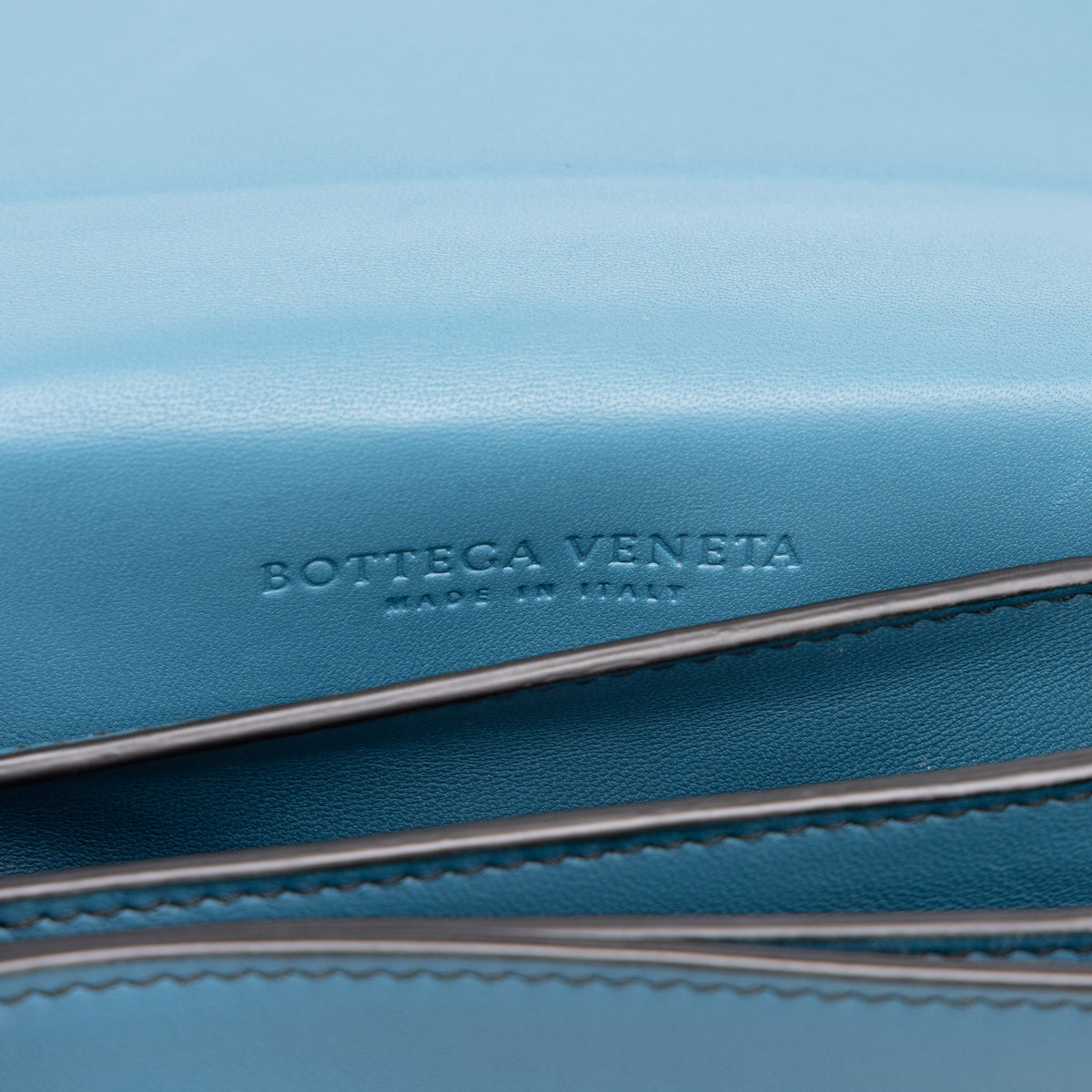 Bottega Veneta Mini Nappa Intrecciato Runway Shoulder Bag — Blue