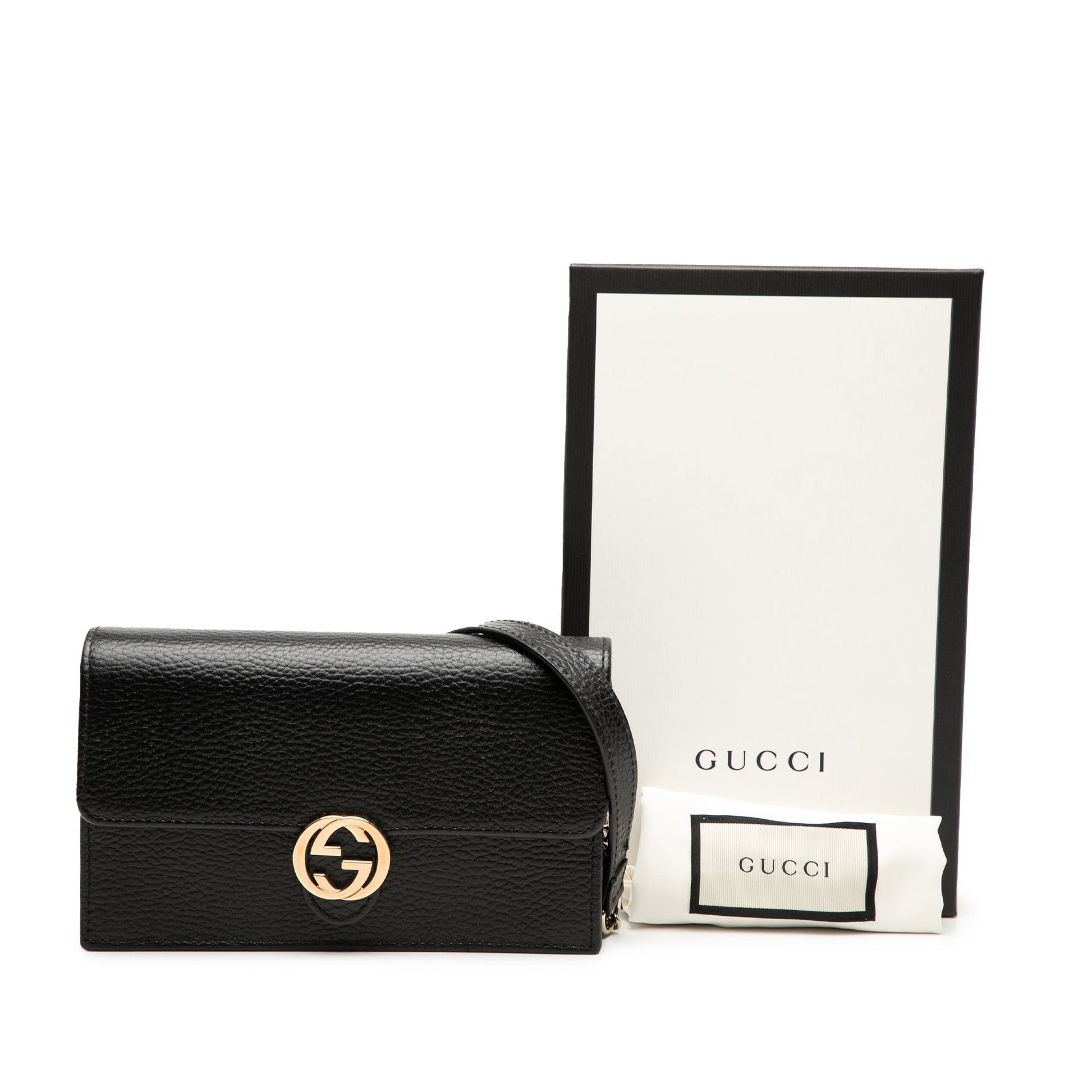 Gucci Interlocking G Dollar Calfskin Wallet on Chain