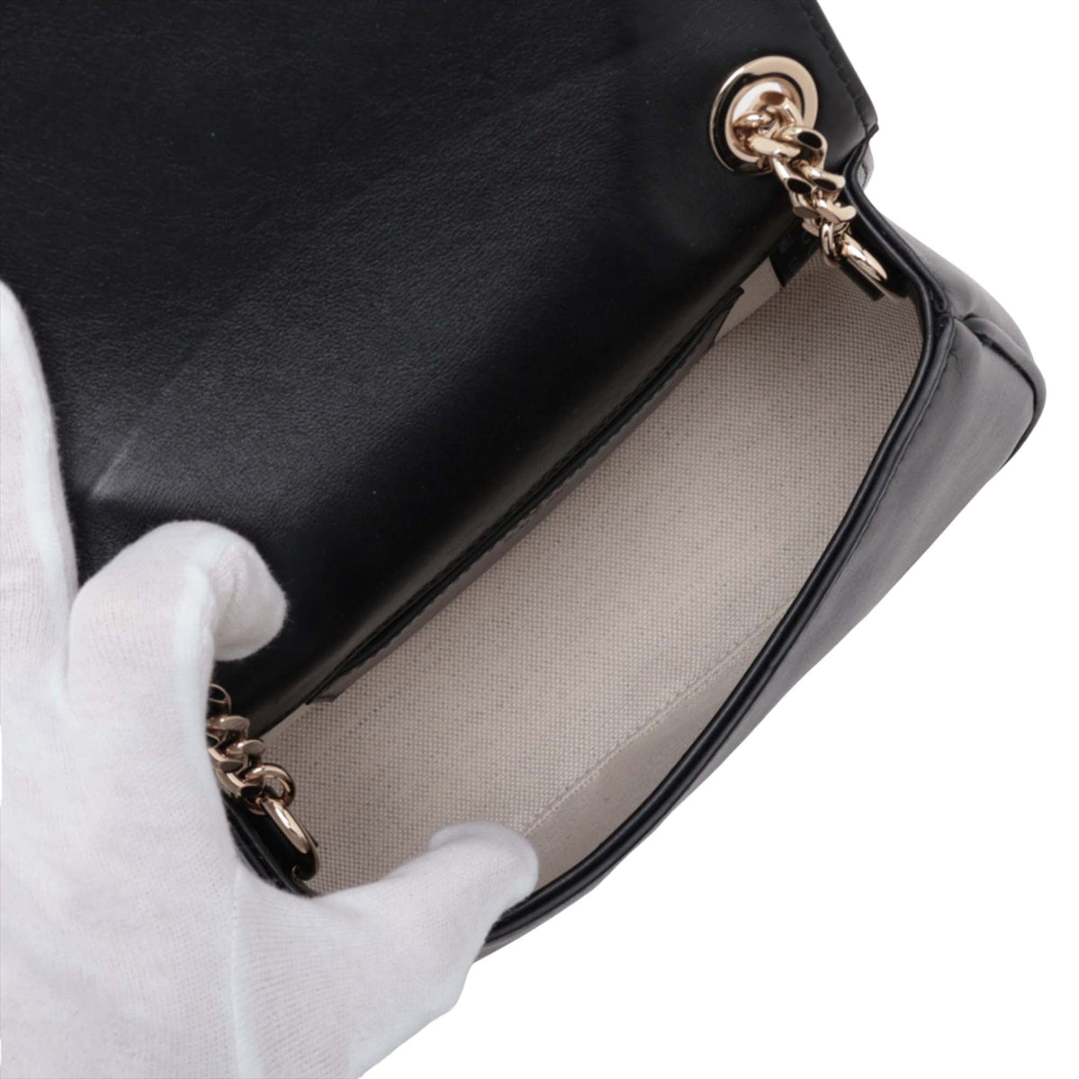 Gucci Small Calfskin Blondie Chain Shoulder Bag — Black