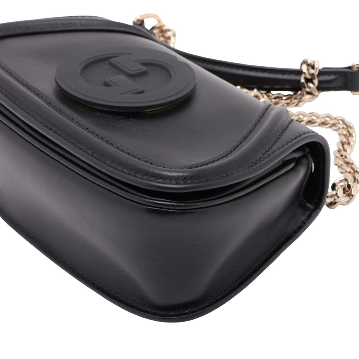 Gucci Small Calfskin Blondie Chain Shoulder Bag — Black