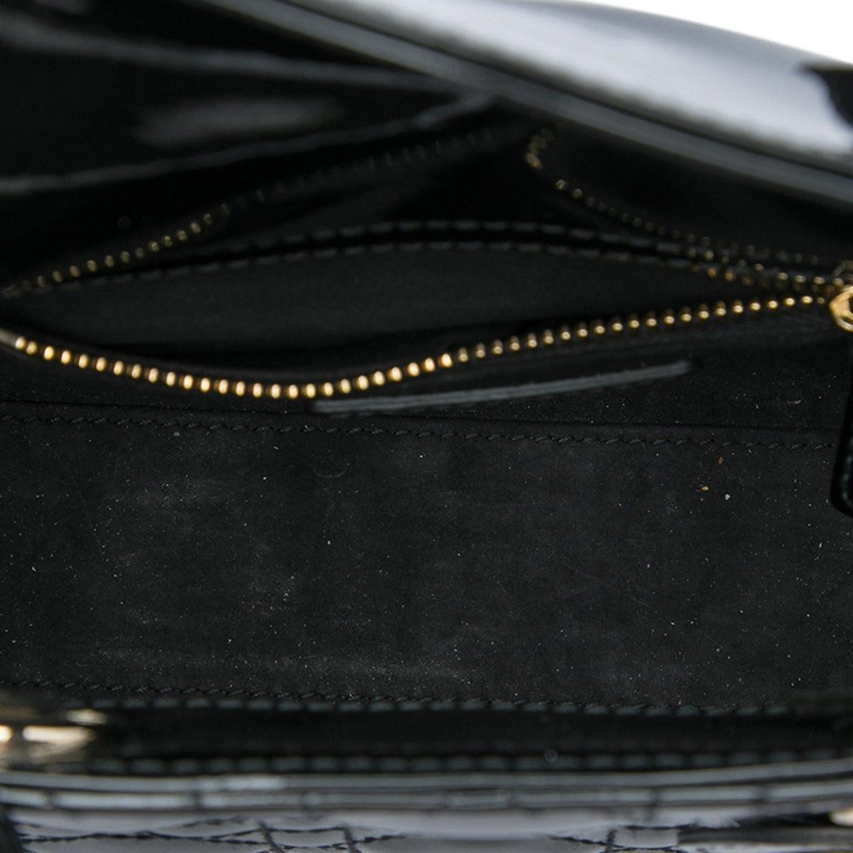 Dior Mini Patent Cannage Lady Dior — Black