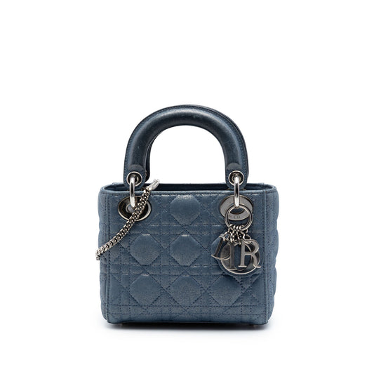 Dior Mini Iridescent Lambskin Cannage Lady Dior