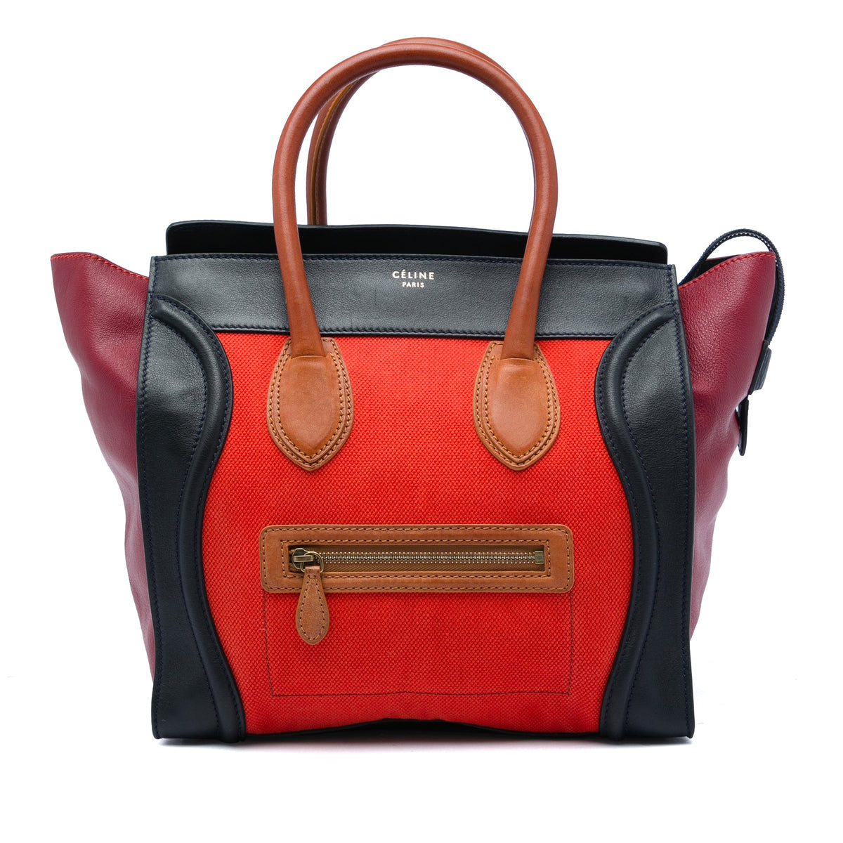 Celine Mini Multicolor Canvas and Leather Luggage Tote