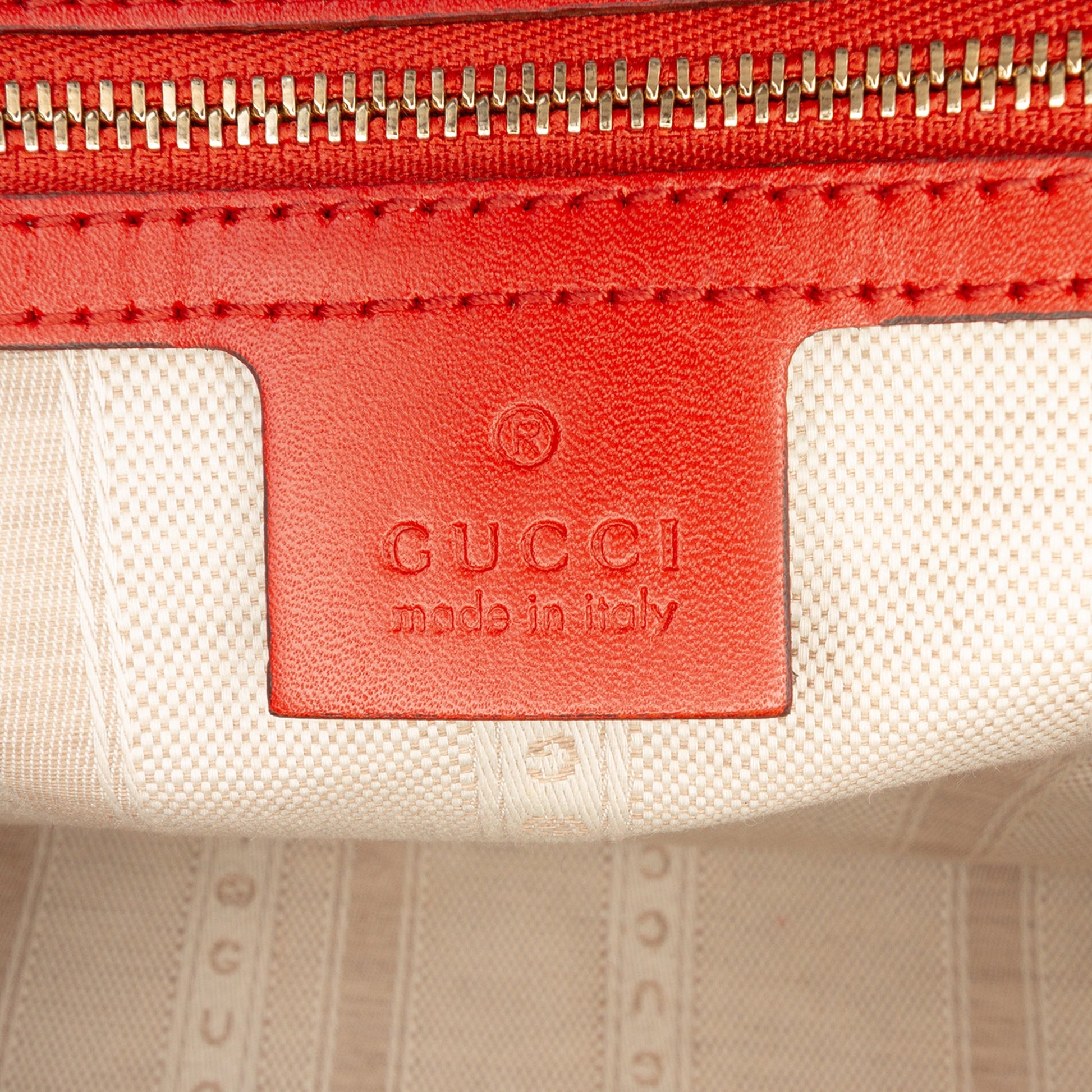 Gucci Diamante Bright Leather Satchel