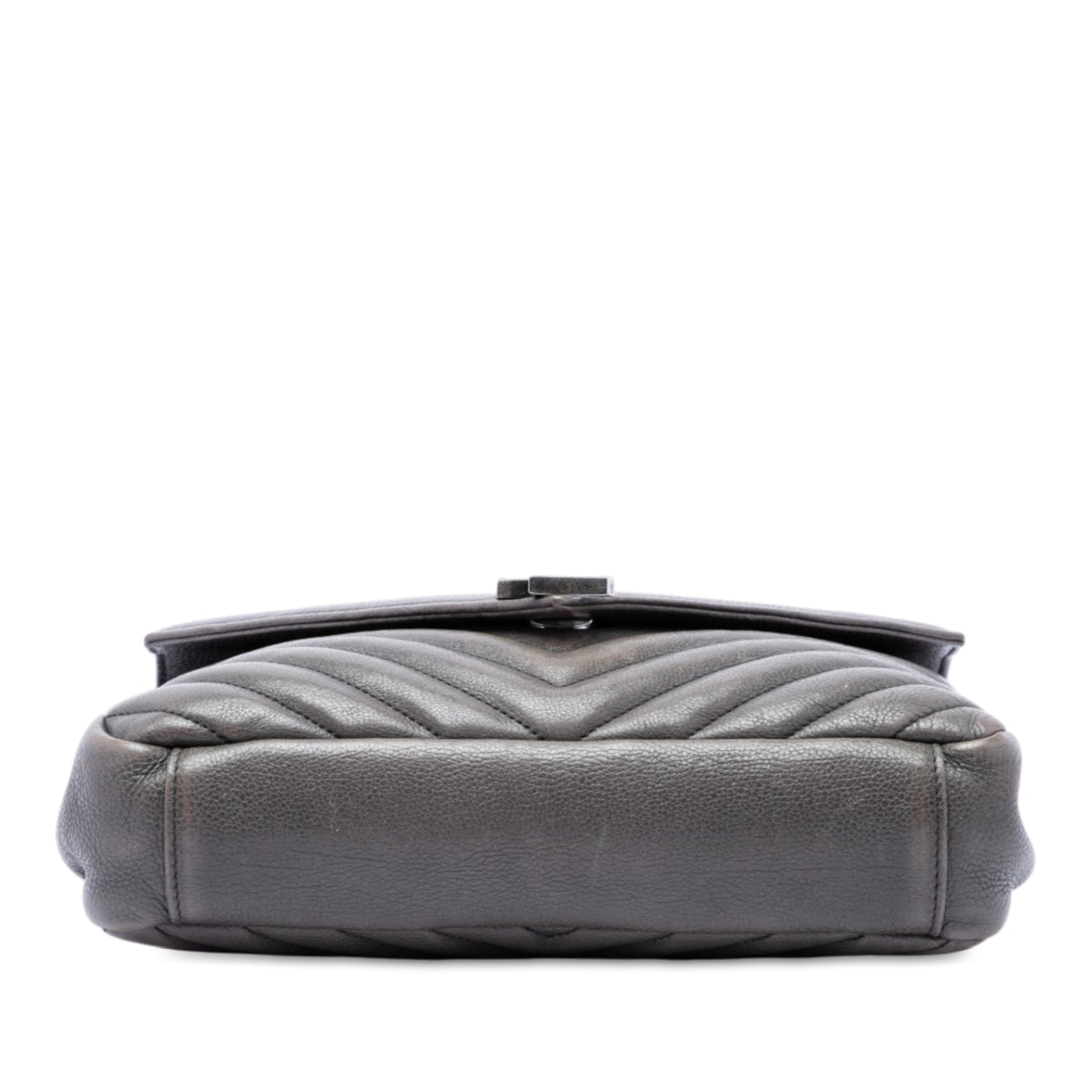Saint Laurent Medium Chevron Sheepskin Monogram College Satchel