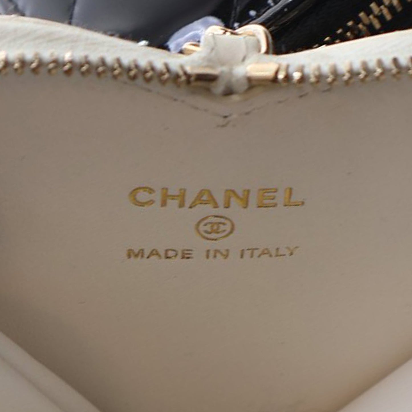Chanel Quilted Patent Duo Heart Clutch with Chain