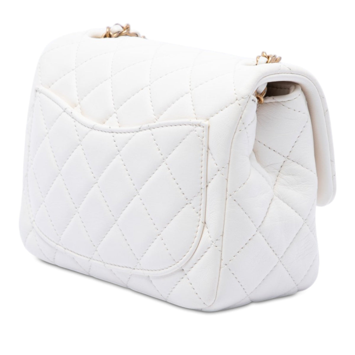 Chanel Mini Square Classic Lambskin Pearl Crush Single Flap