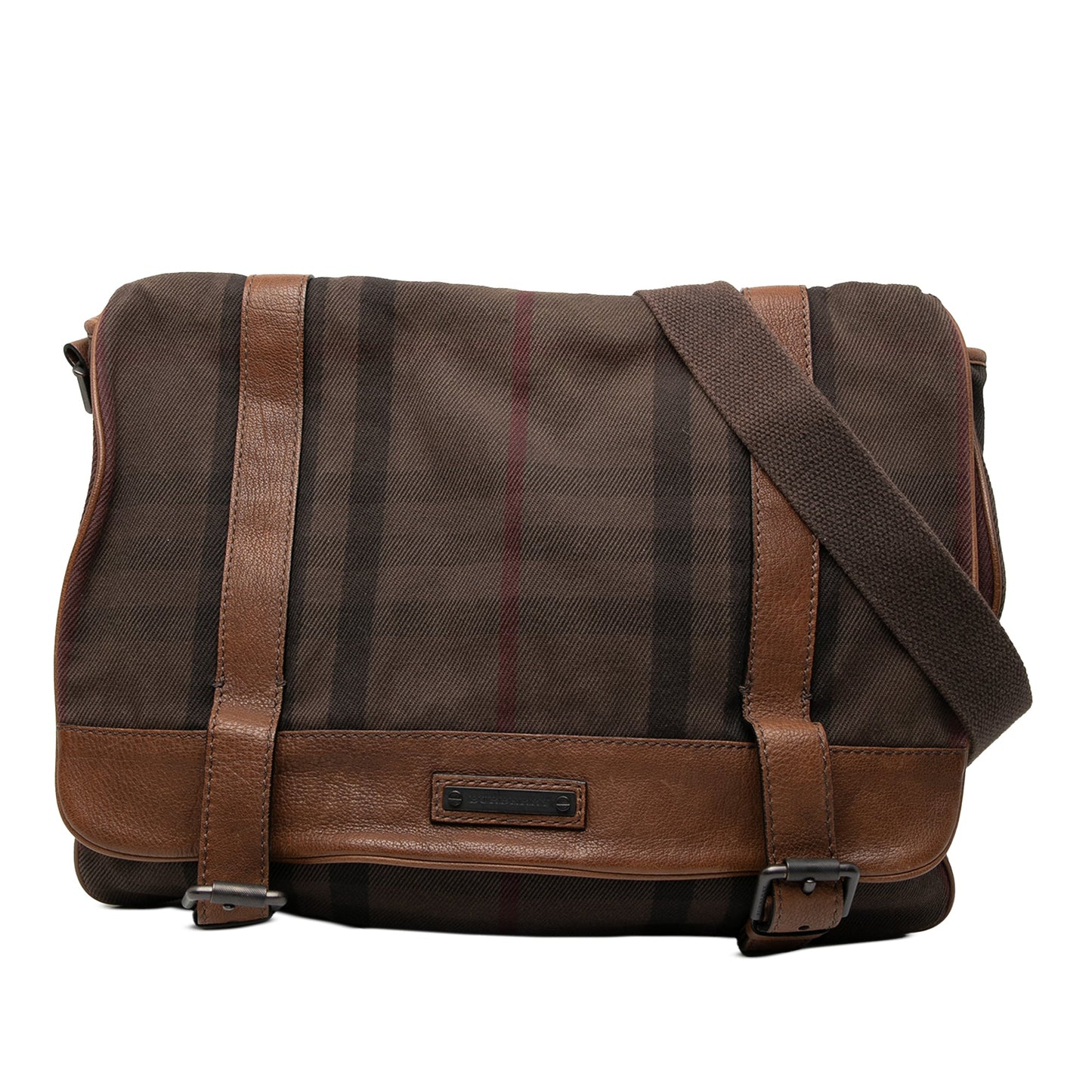 Smoke Check Canvas Messenger Bag