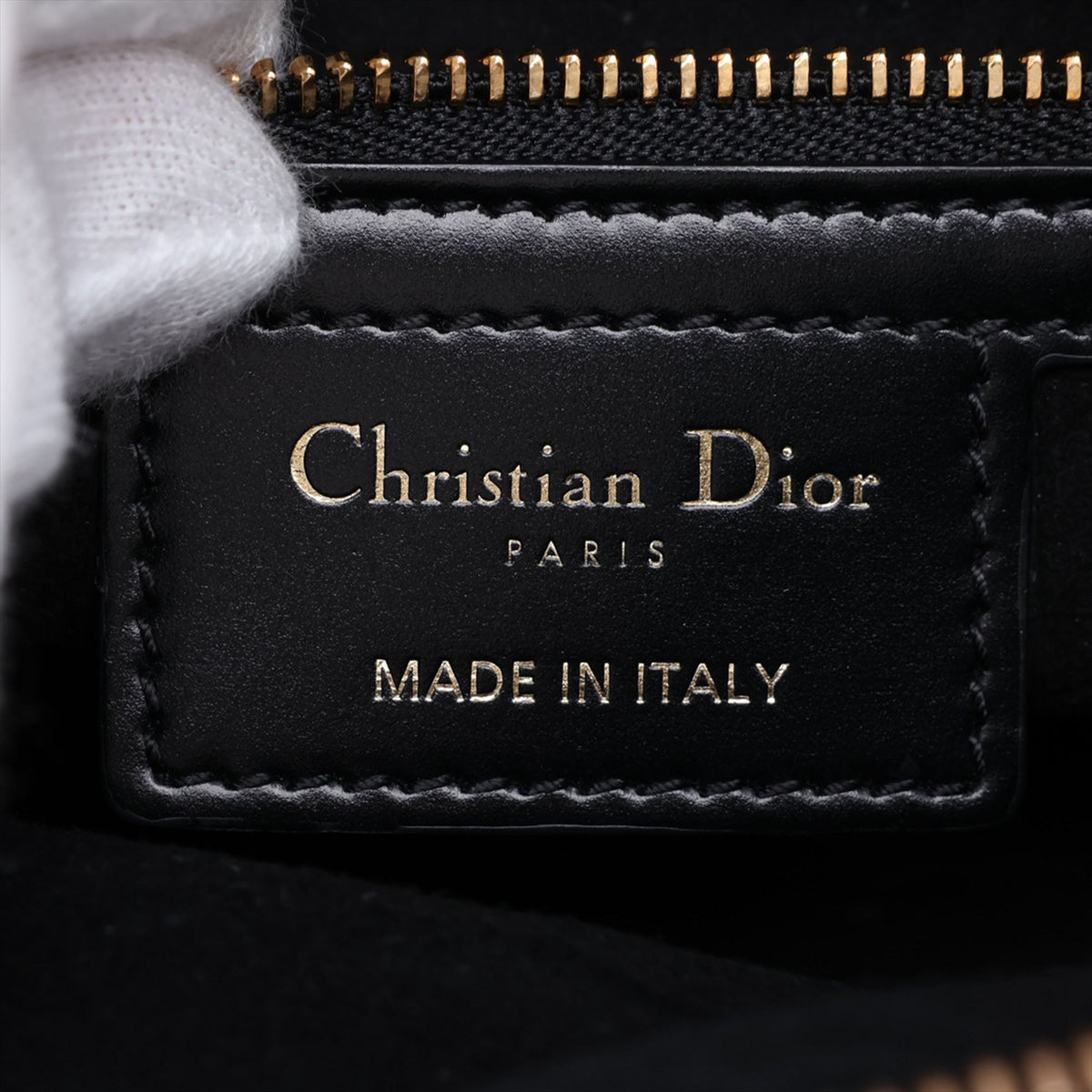Dior Lambskin Cannage Diortravel Nomad Pouch — Black