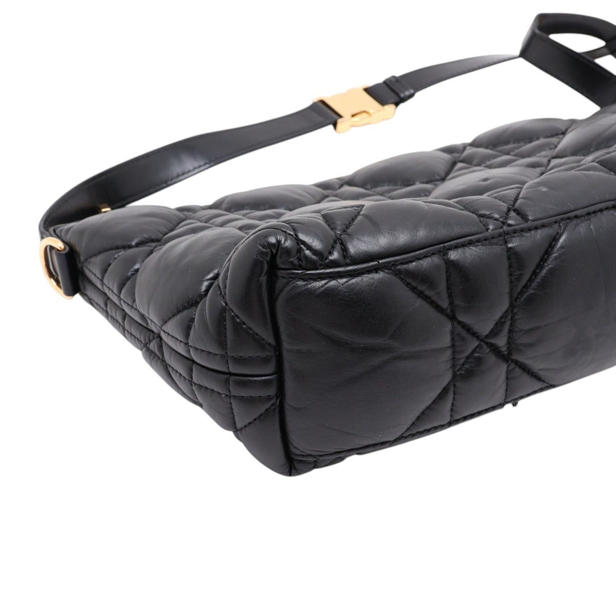 Dior Lambskin Cannage Diortravel Nomad Pouch — Black