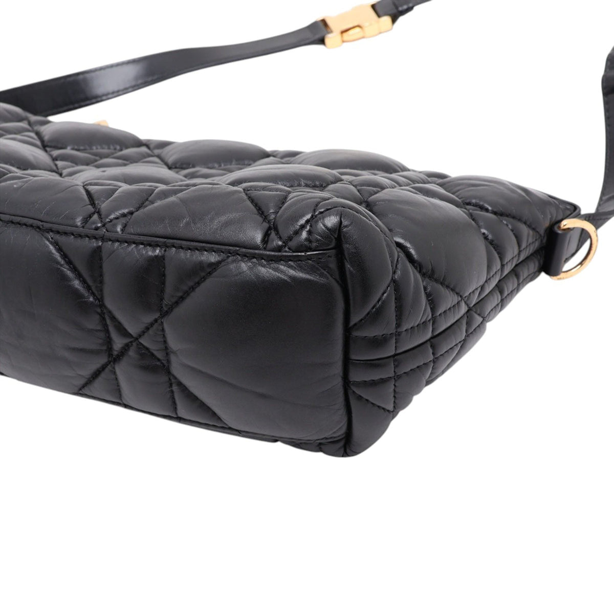 Dior Lambskin Cannage Diortravel Nomad Pouch — Black