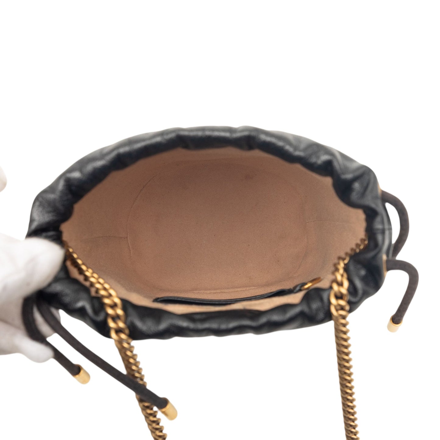Gucci Mini GG Marmont Matelasse Diagonal Leather Torchon Bucket Bag