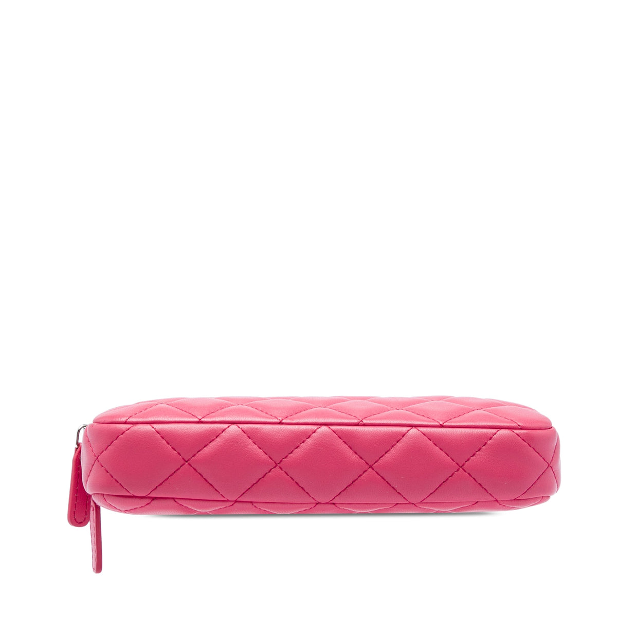 Chanel CC Quilted Lambskin Double Zip Clutch On Chain
