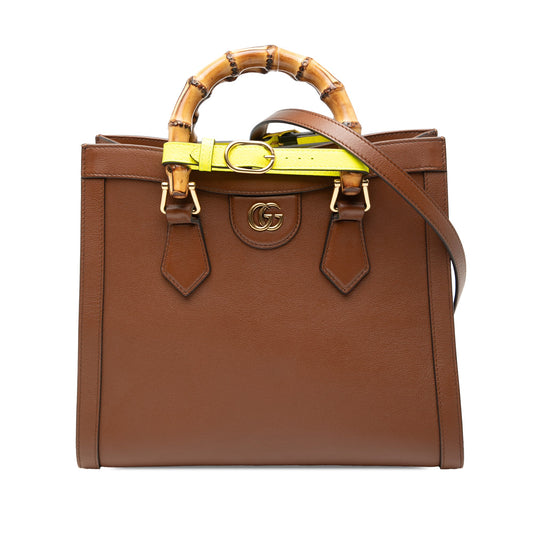 Gucci Small Leather Bamboo Diana Satchel