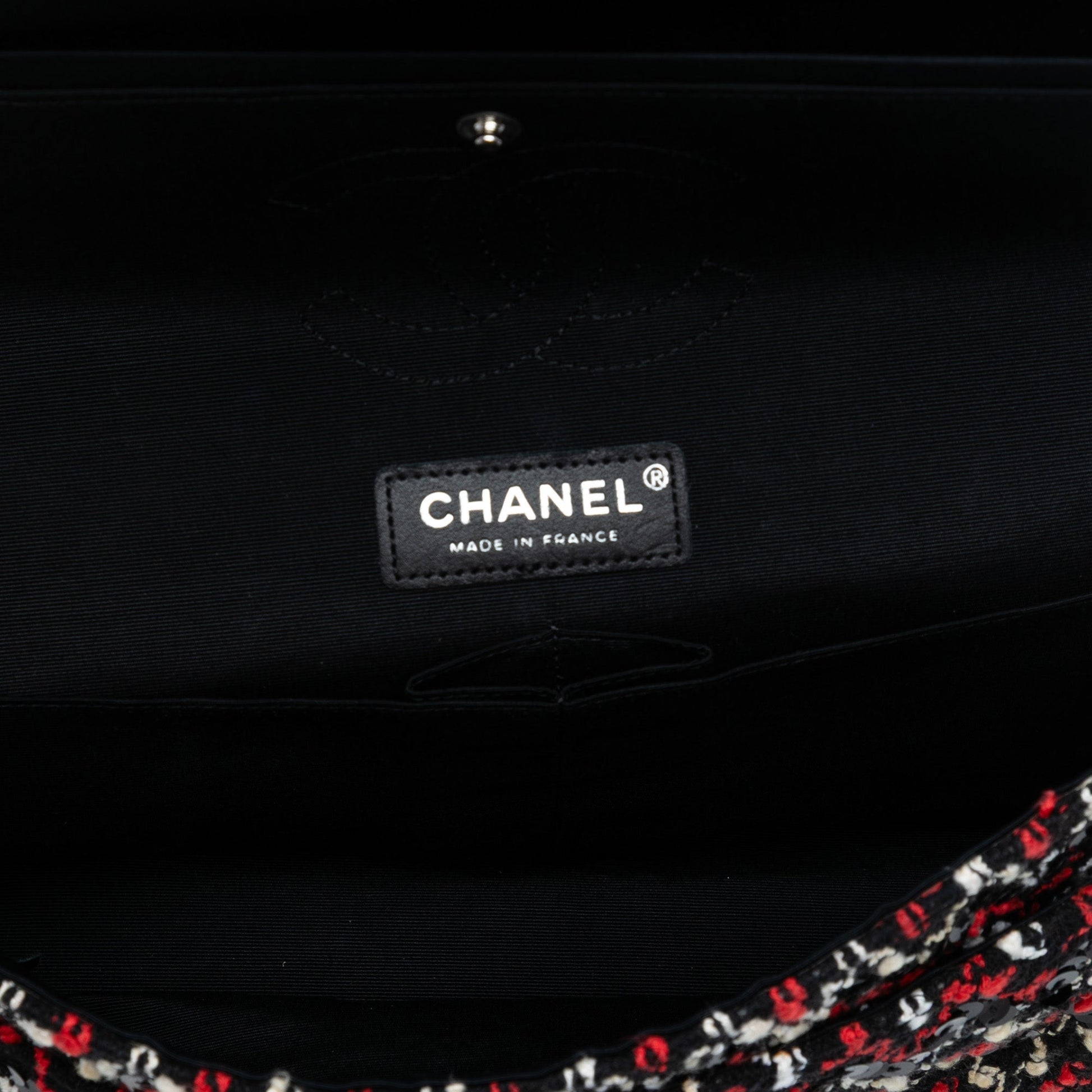 Chanel Medium Classic Tweed Sequins Double Flap