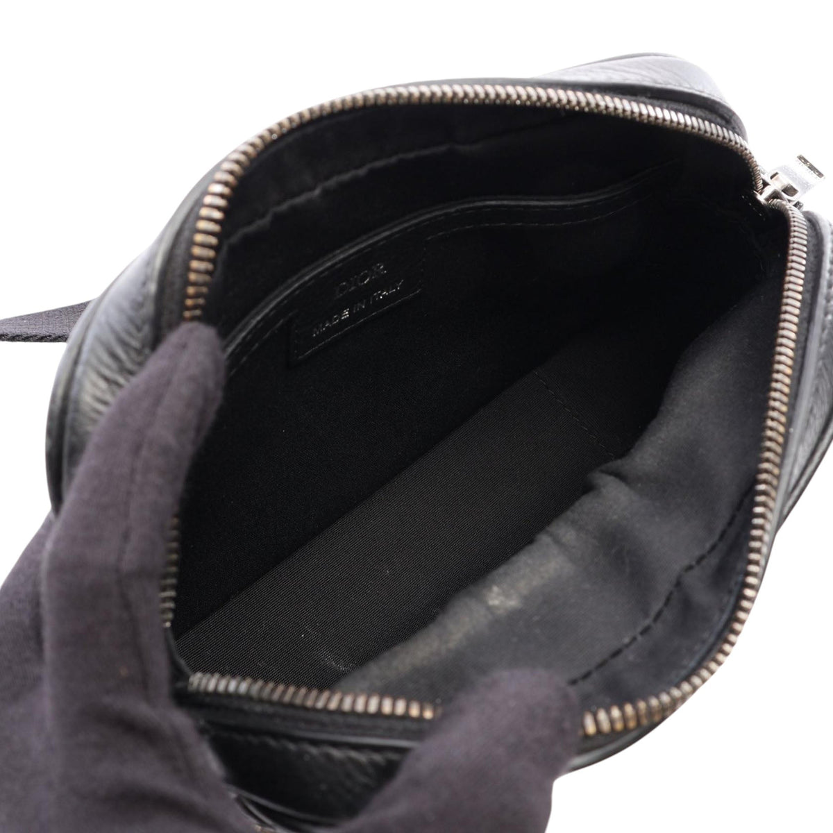 Dior Mini Oblique Canvas and Leather Rider 2.0 Zip Messenger Bag — Black