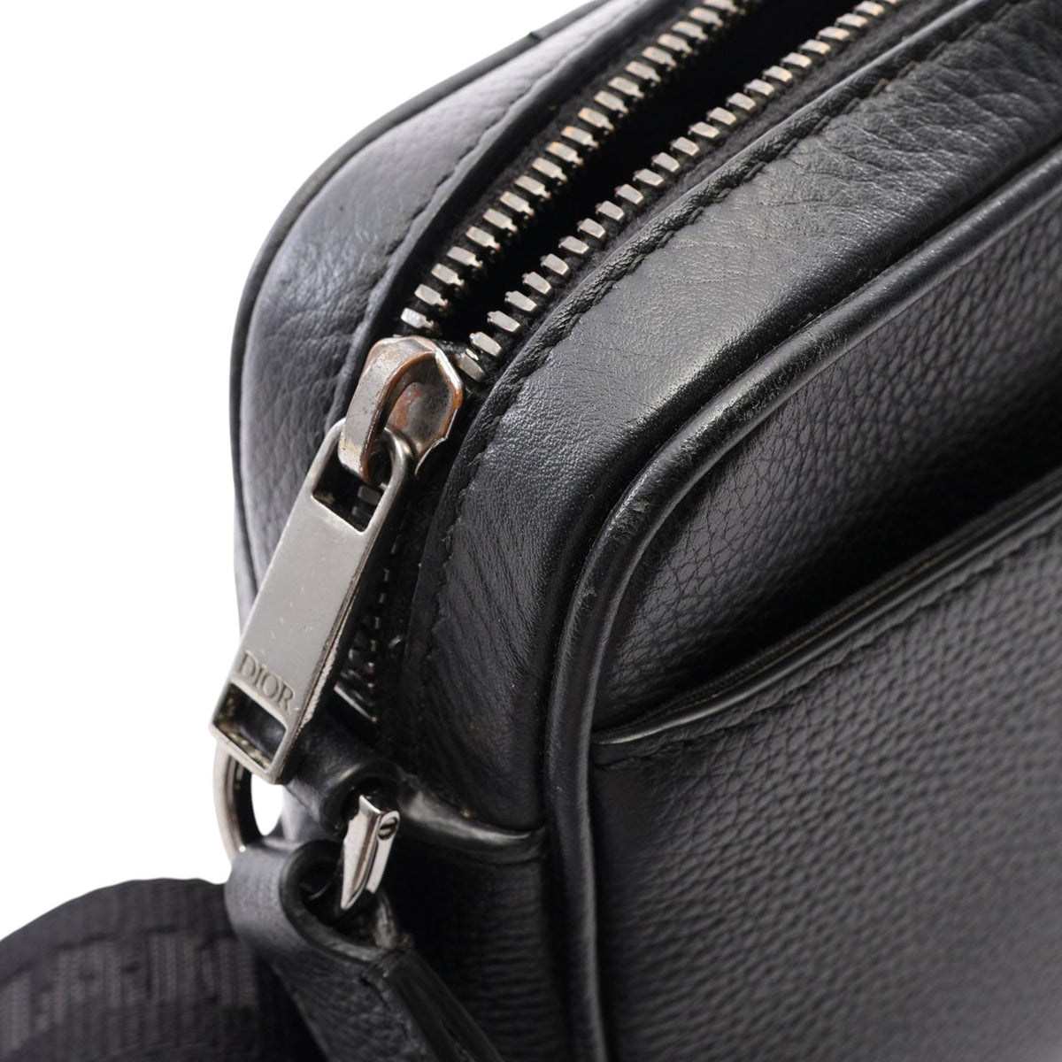 Dior Mini Oblique Canvas and Leather Rider 2.0 Zip Messenger Bag — Black