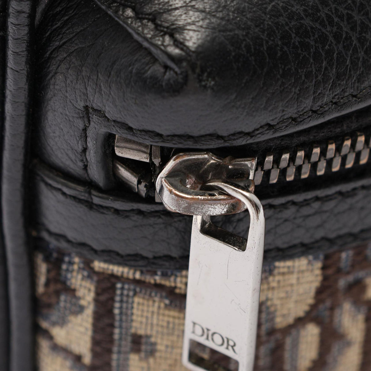 Dior Mini Oblique Canvas and Leather Rider 2.0 Zip Messenger Bag — Black