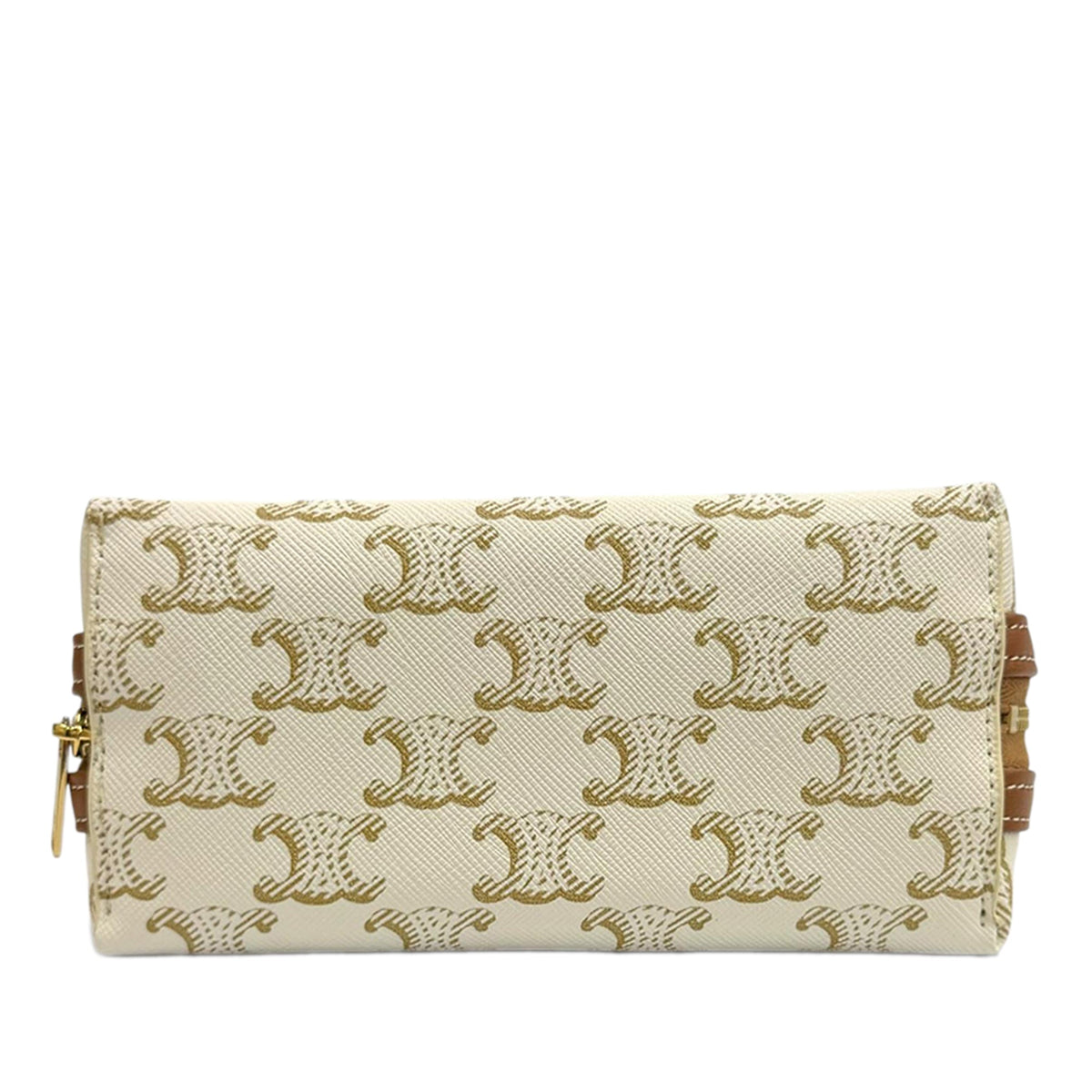 Celine Triomphe Coated Canvas Clutch On Chain