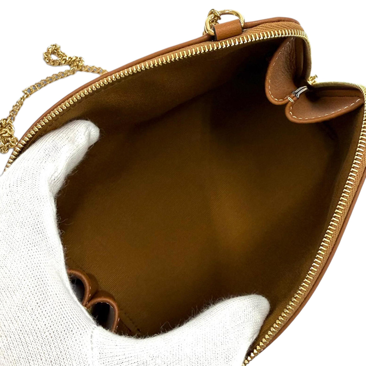 Celine Triomphe Coated Canvas Clutch On Chain