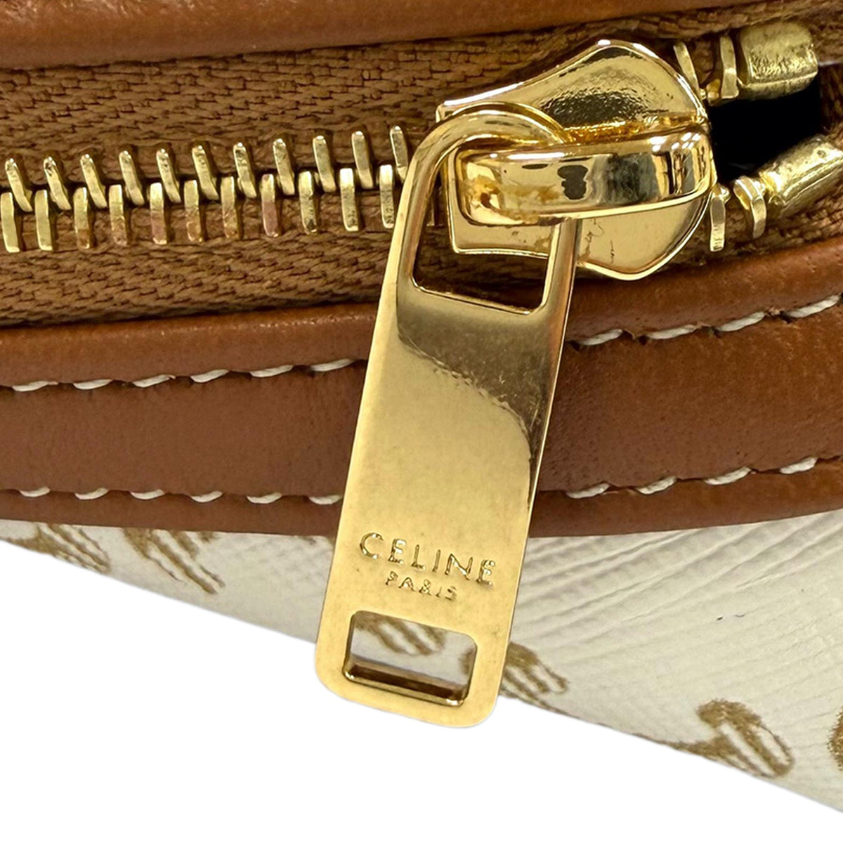 Celine Triomphe Coated Canvas Clutch On Chain