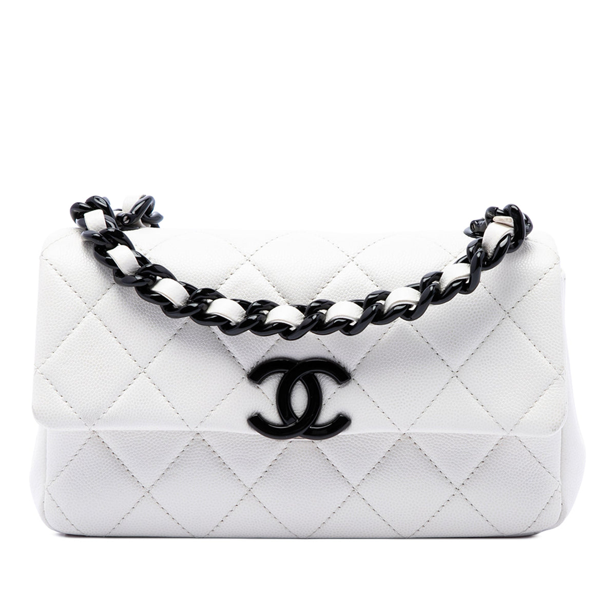 Chanel Small Quilted Caviar My Everything Flap — White