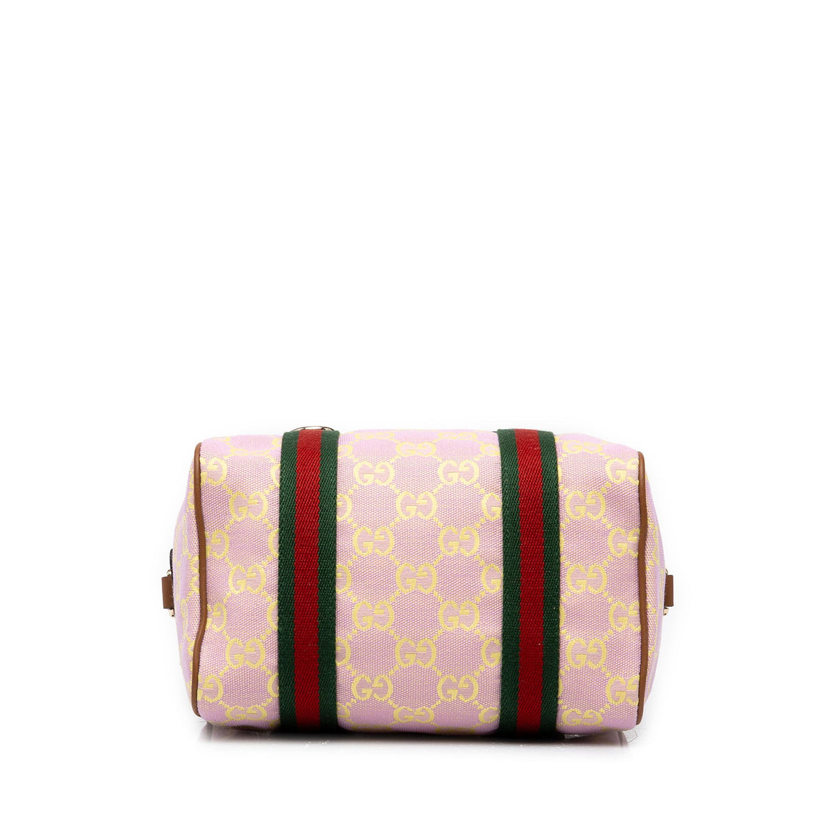 Gucci Mini GG Canvas Web Boston Bag — Pink