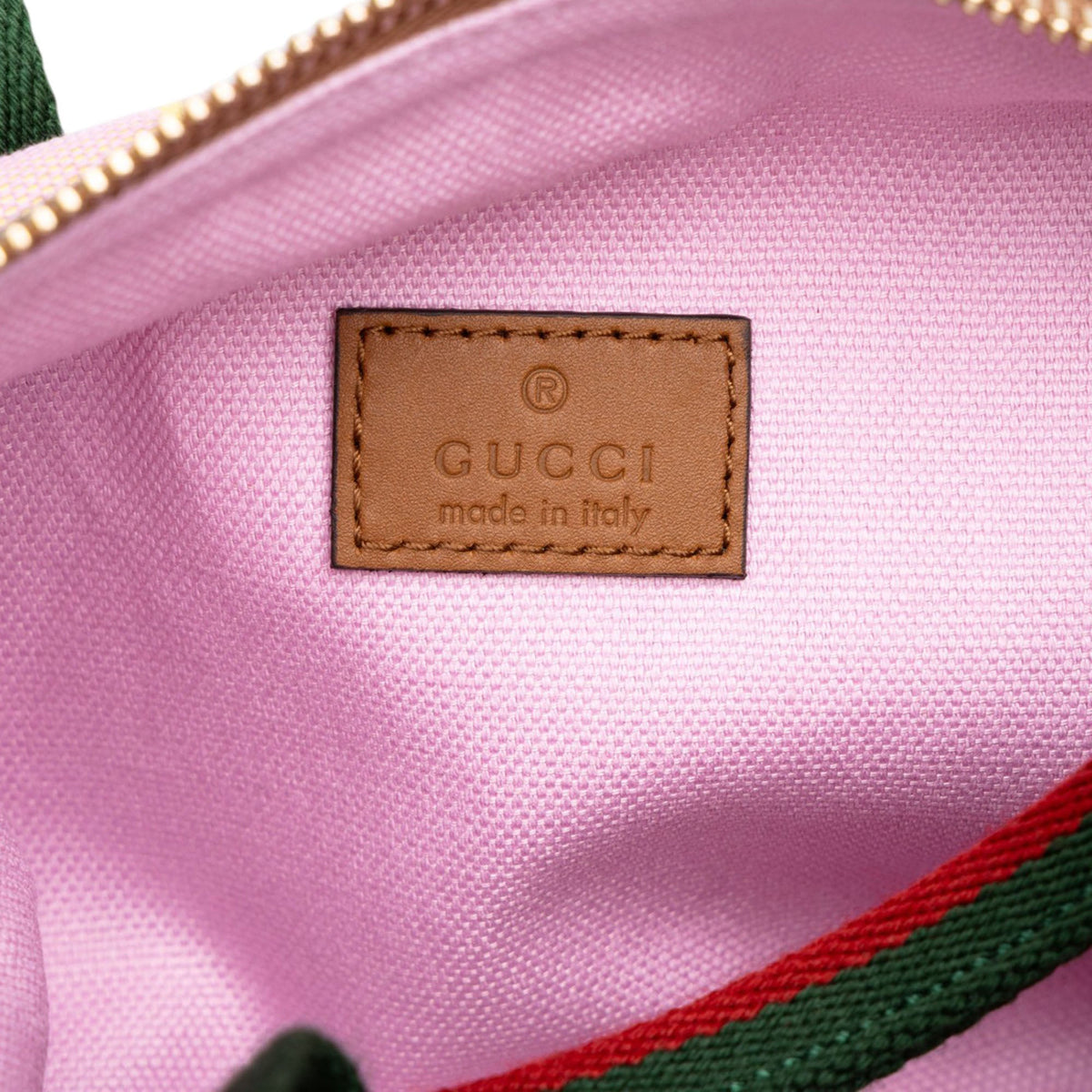Gucci Mini GG Canvas Web Boston Bag — Pink