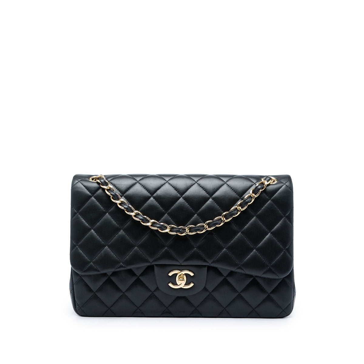 Chanel Jumbo Classic Lambskin Double Flap — Black