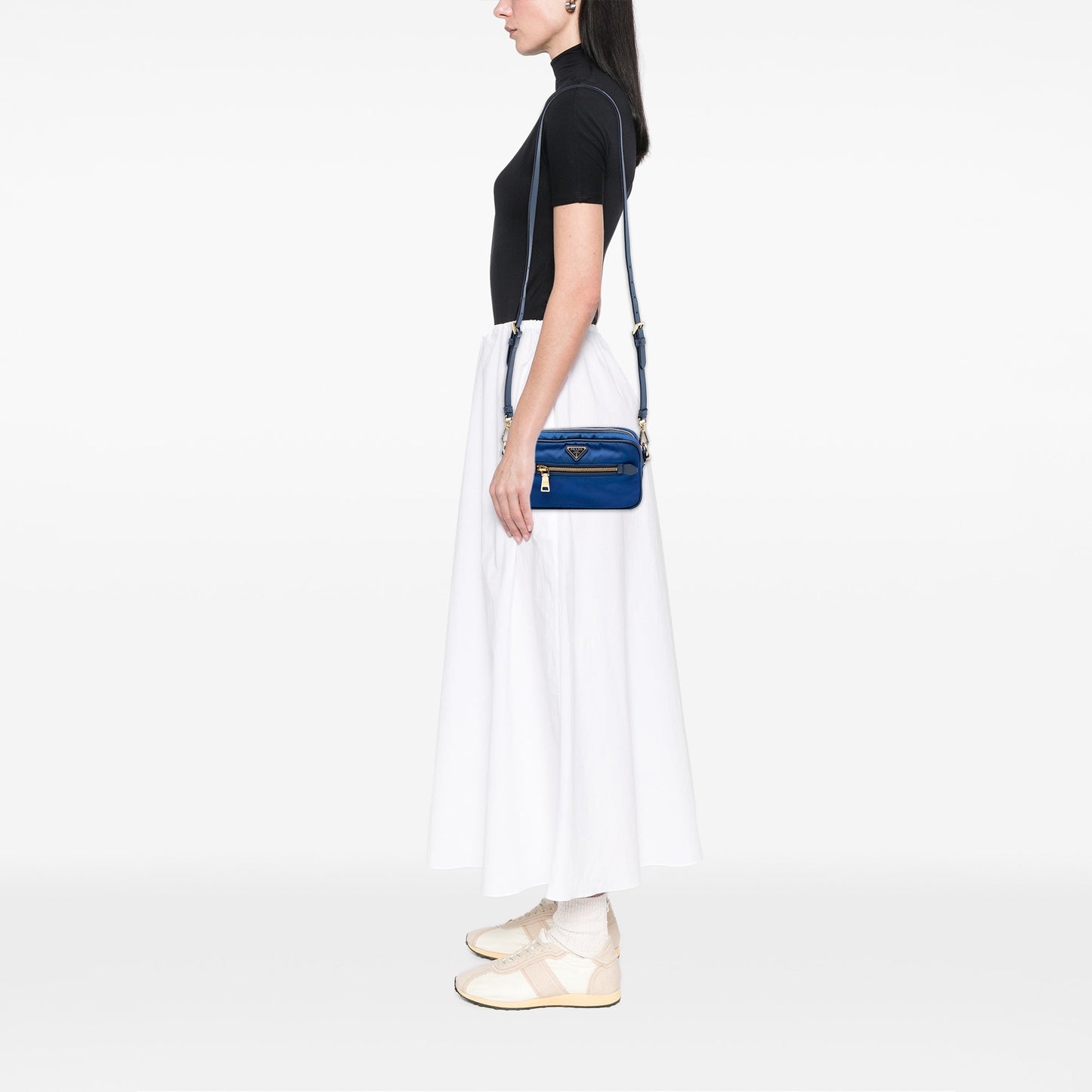 Prada Saffiano Trimmed Tessuto Camera Bag