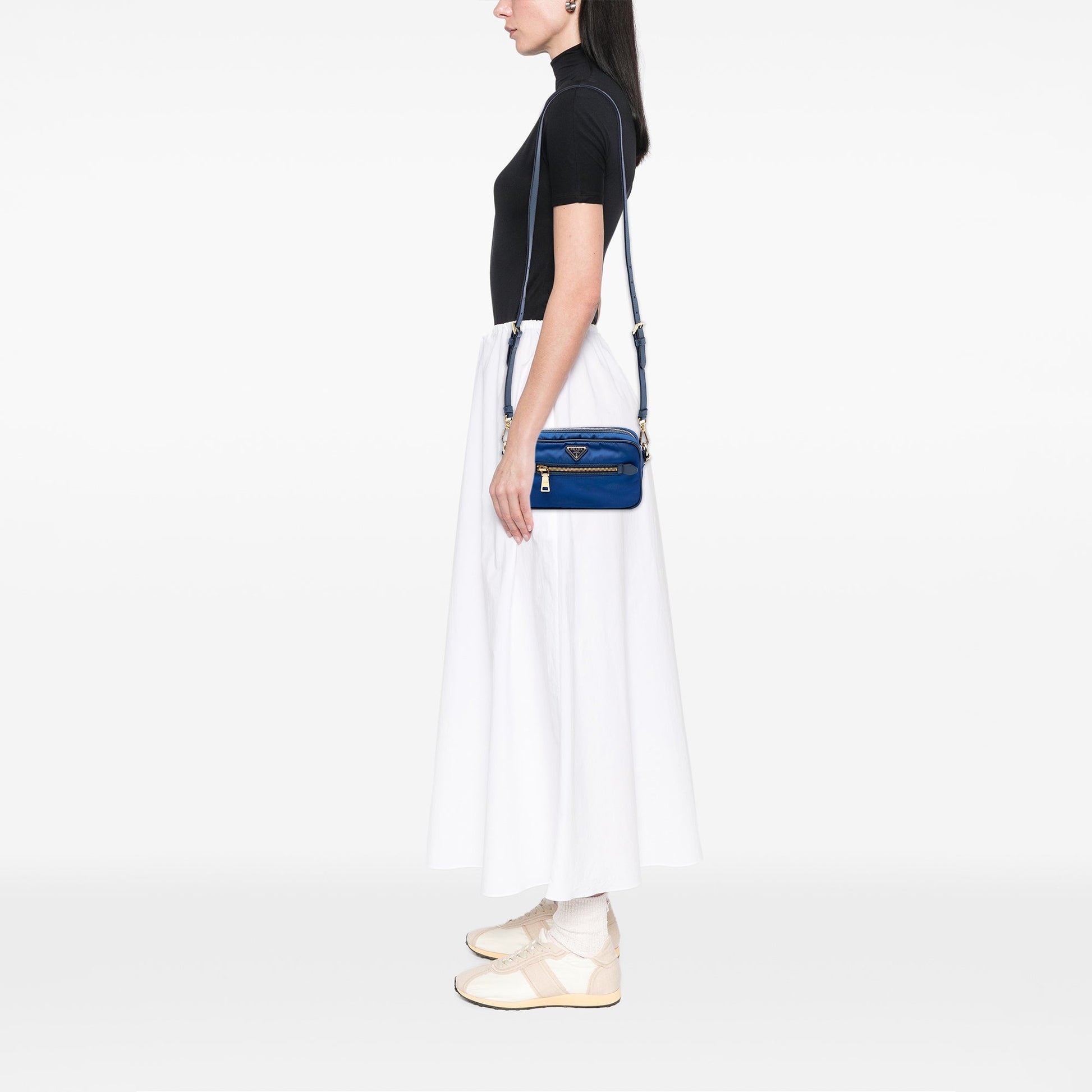 Prada Saffiano Trimmed Tessuto Camera Bag