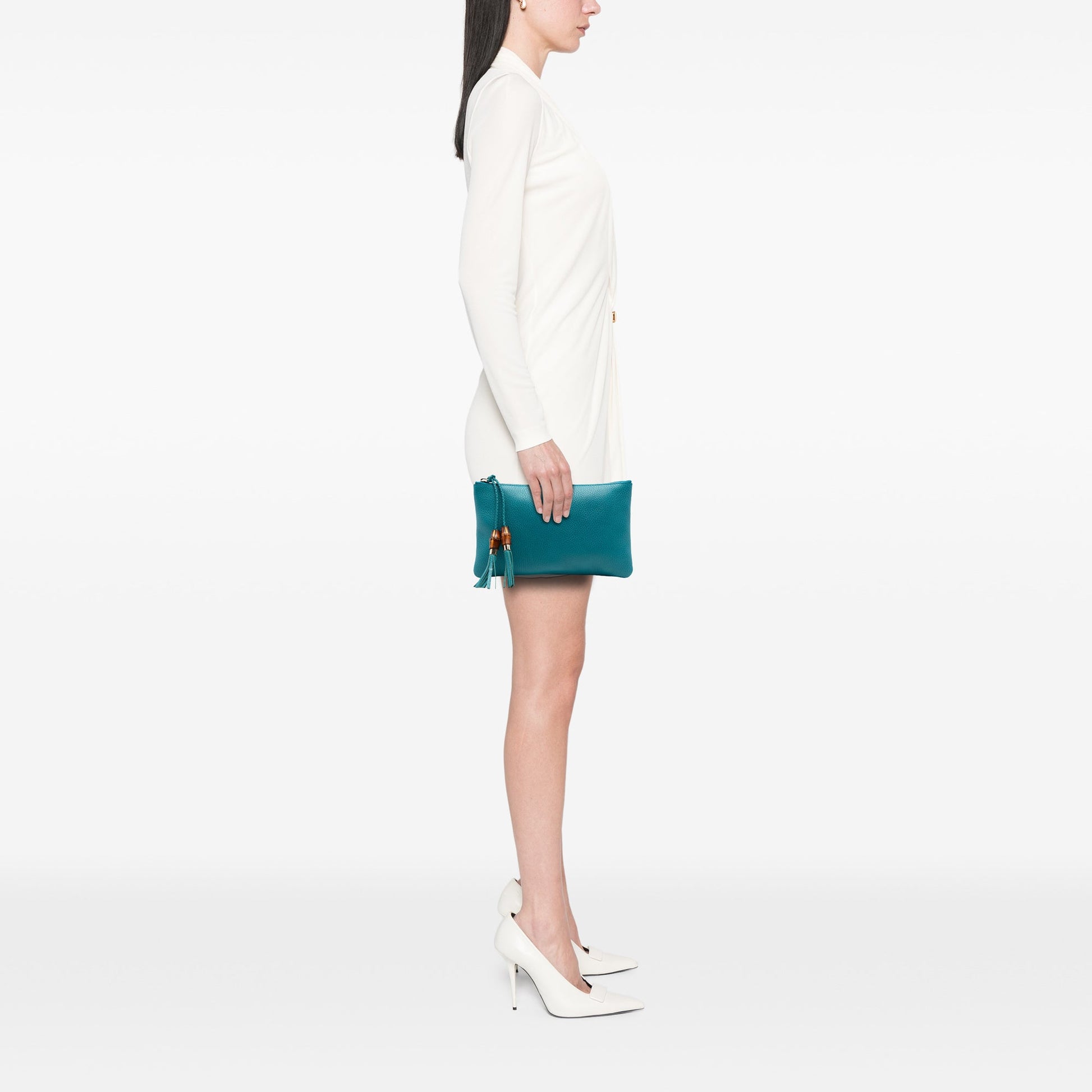 Gucci Calfskin Bamboo Clutch