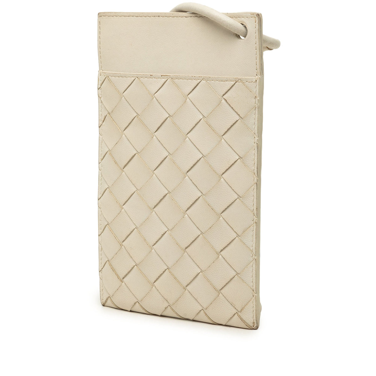Bottega Veneta Nappa Intrecciato Phone Pouch — White