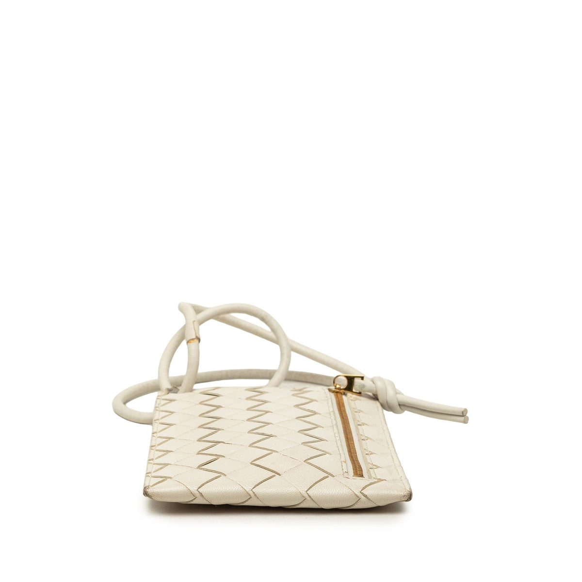 Bottega Veneta Nappa Intrecciato Phone Pouch — White