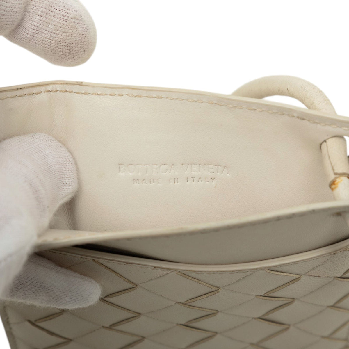 Bottega Veneta Nappa Intrecciato Phone Pouch — White