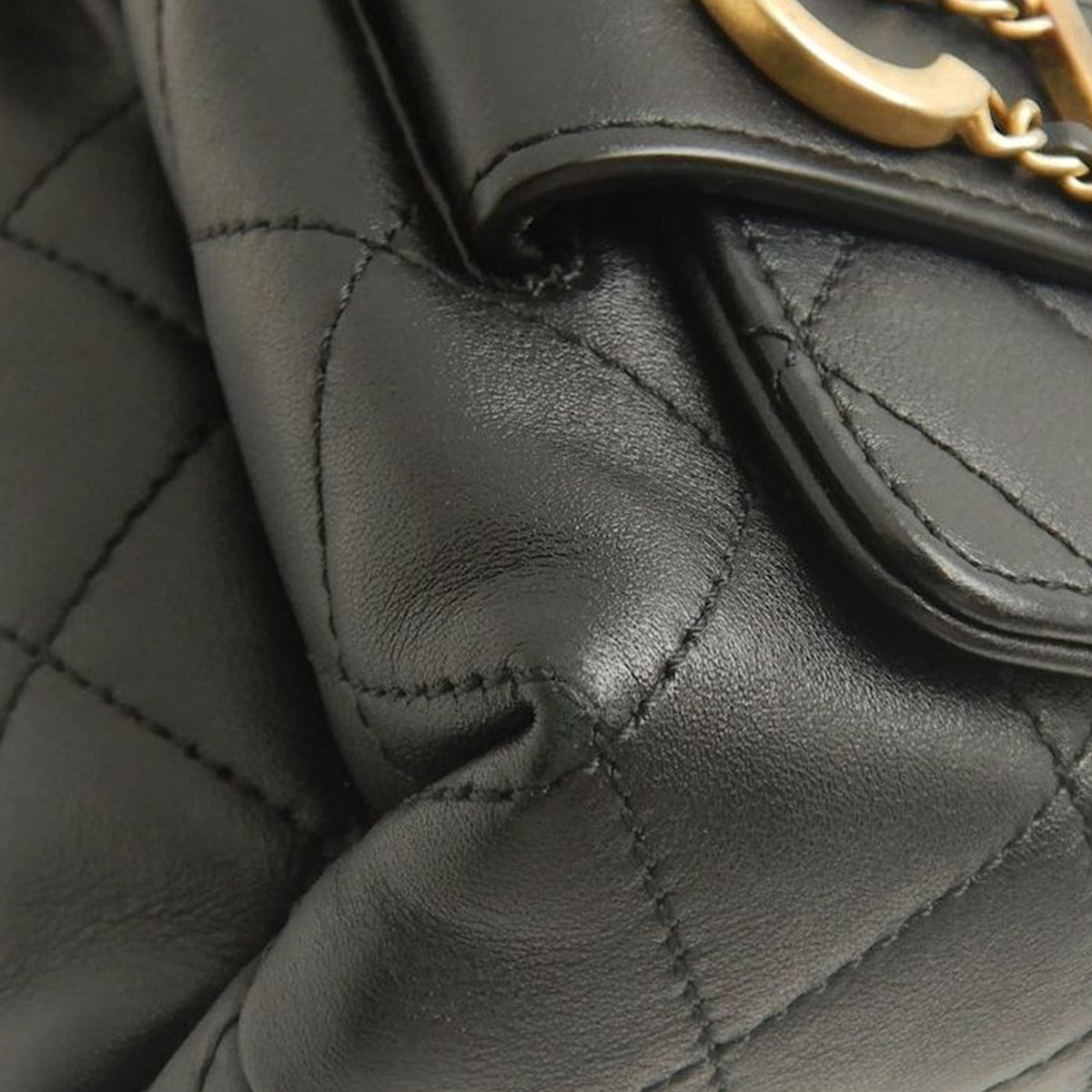 Chanel Medium Quilted Lambskin Logo Enchained Flap