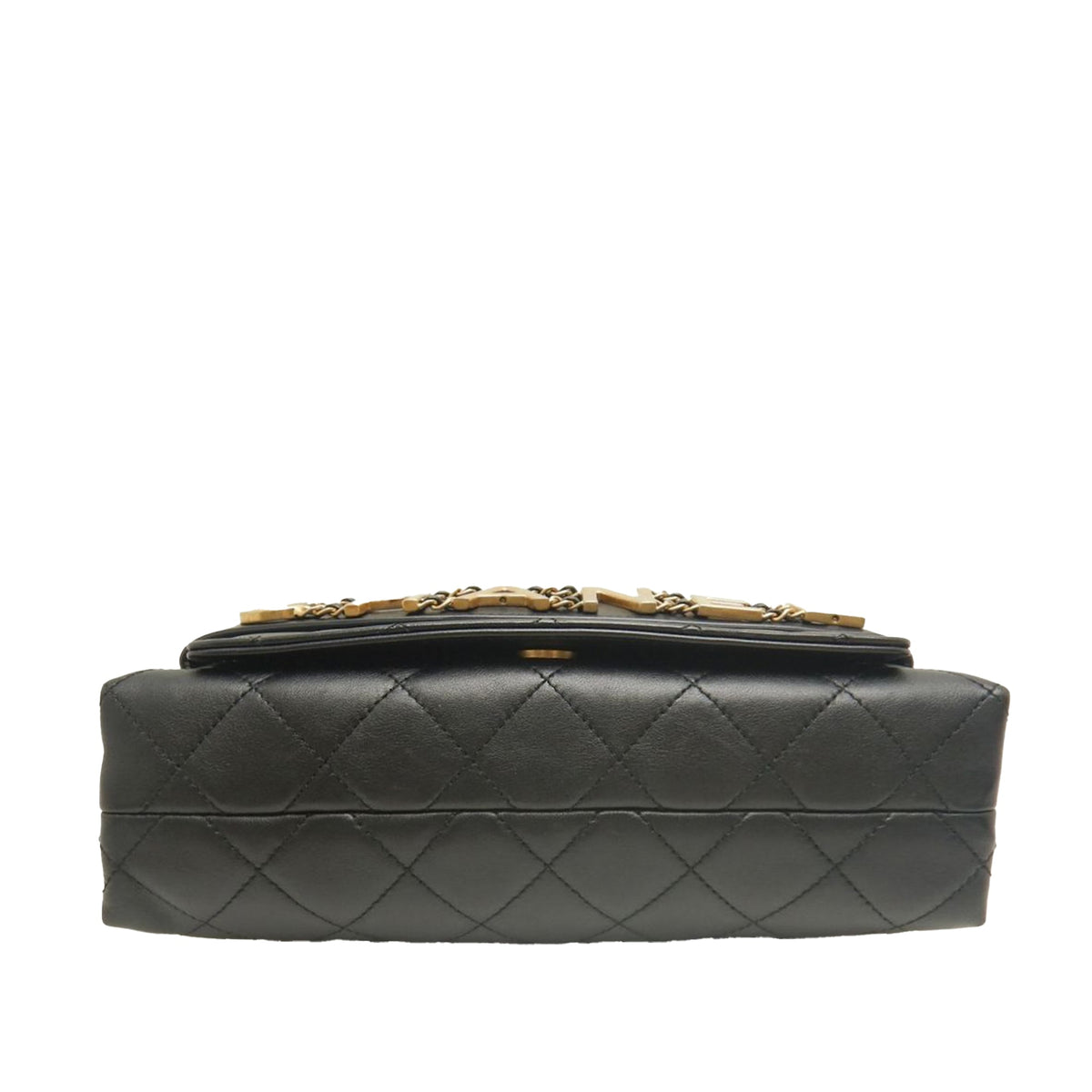 Chanel Medium Quilted Lambskin Logo Enchained Flap