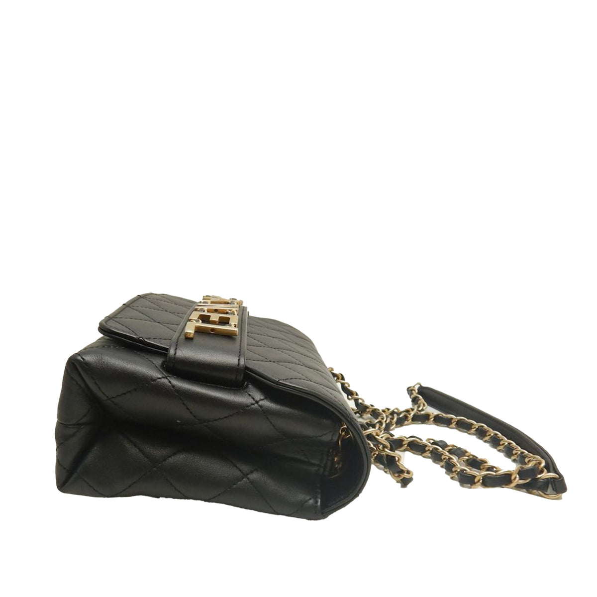 Chanel Medium Quilted Lambskin Logo Enchained Flap