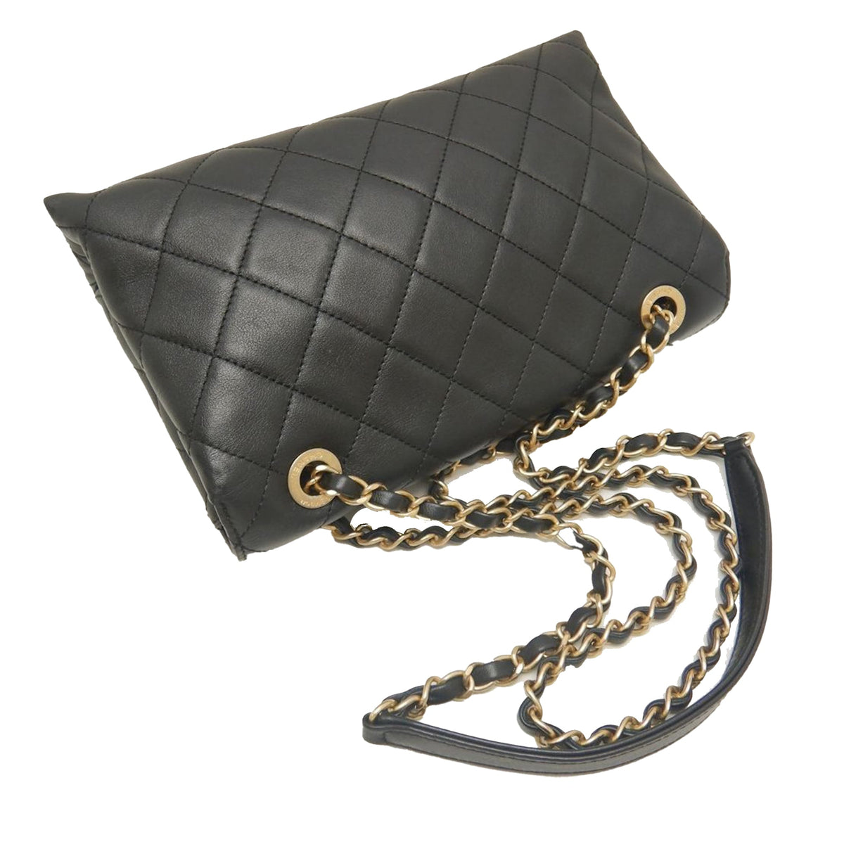 Chanel Medium Quilted Lambskin Logo Enchained Flap