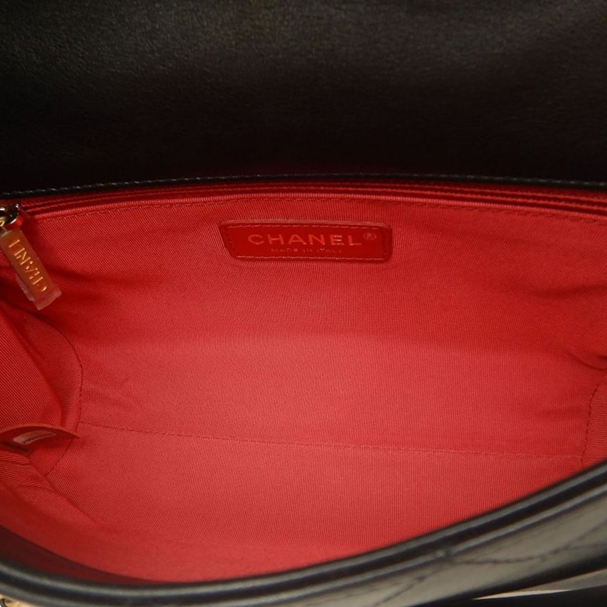 Chanel Medium Quilted Lambskin Logo Enchained Flap