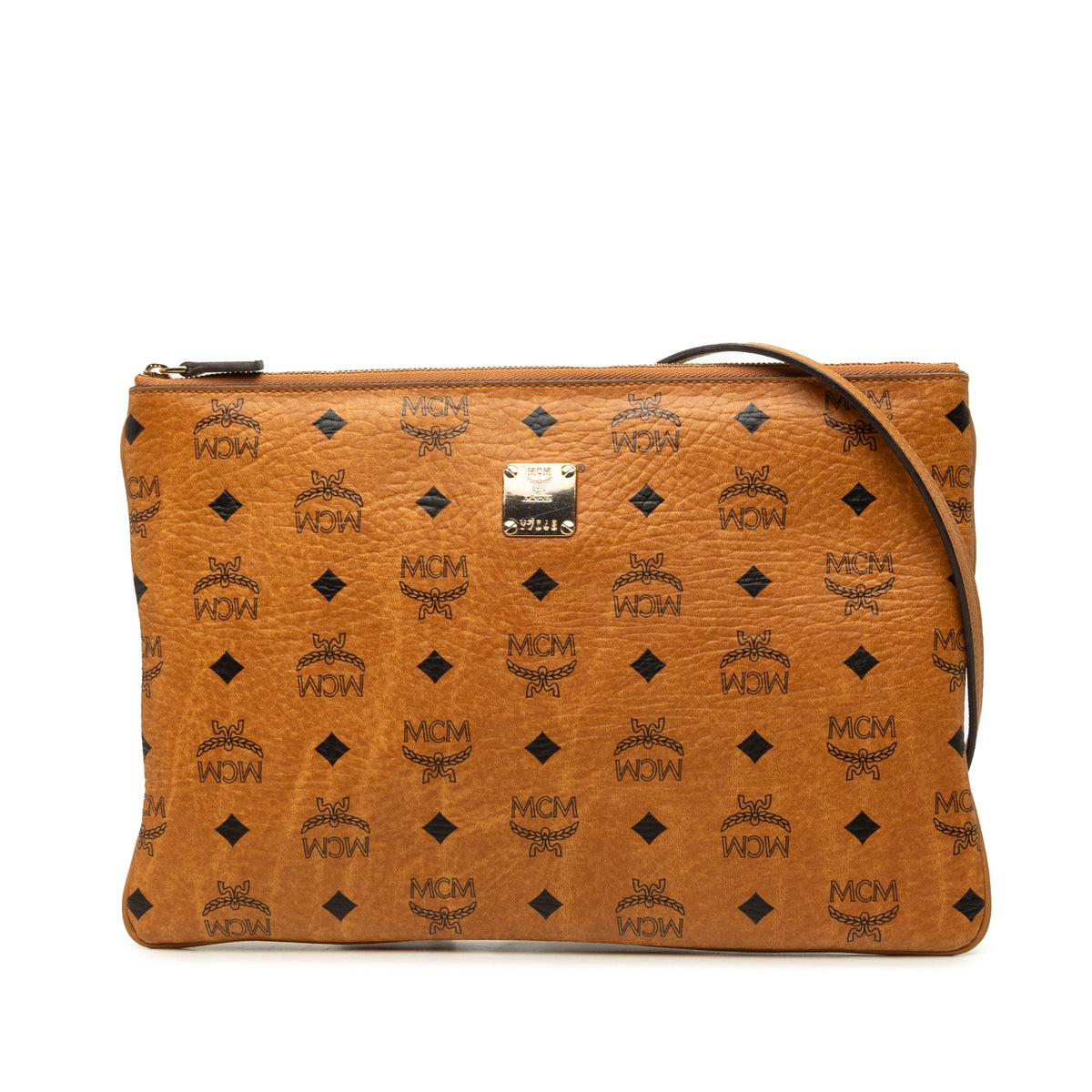 MCM Visetos Coated Canvas Crossbody — Brown